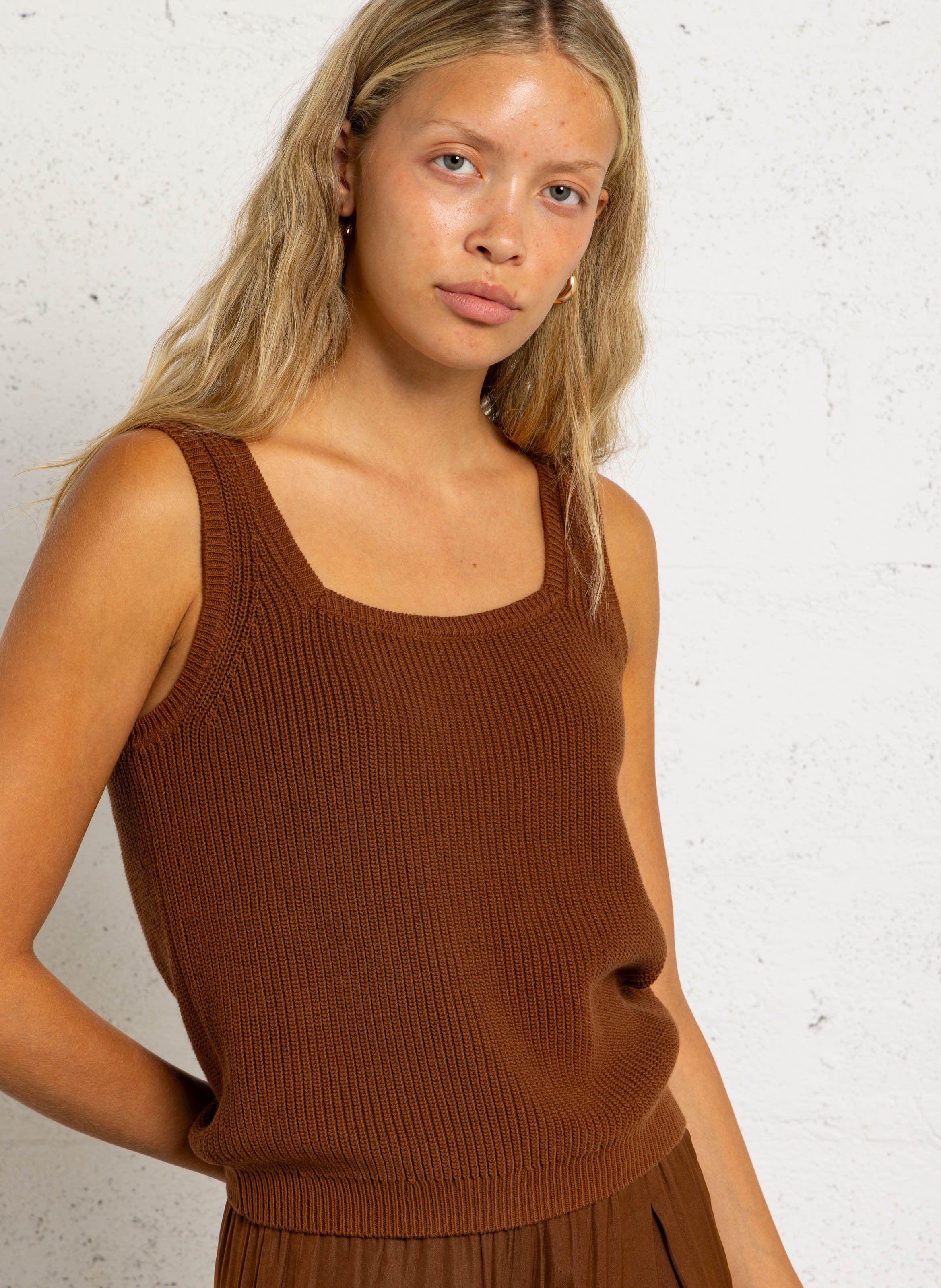 Gerade Stricktop MAISON 123 Beige