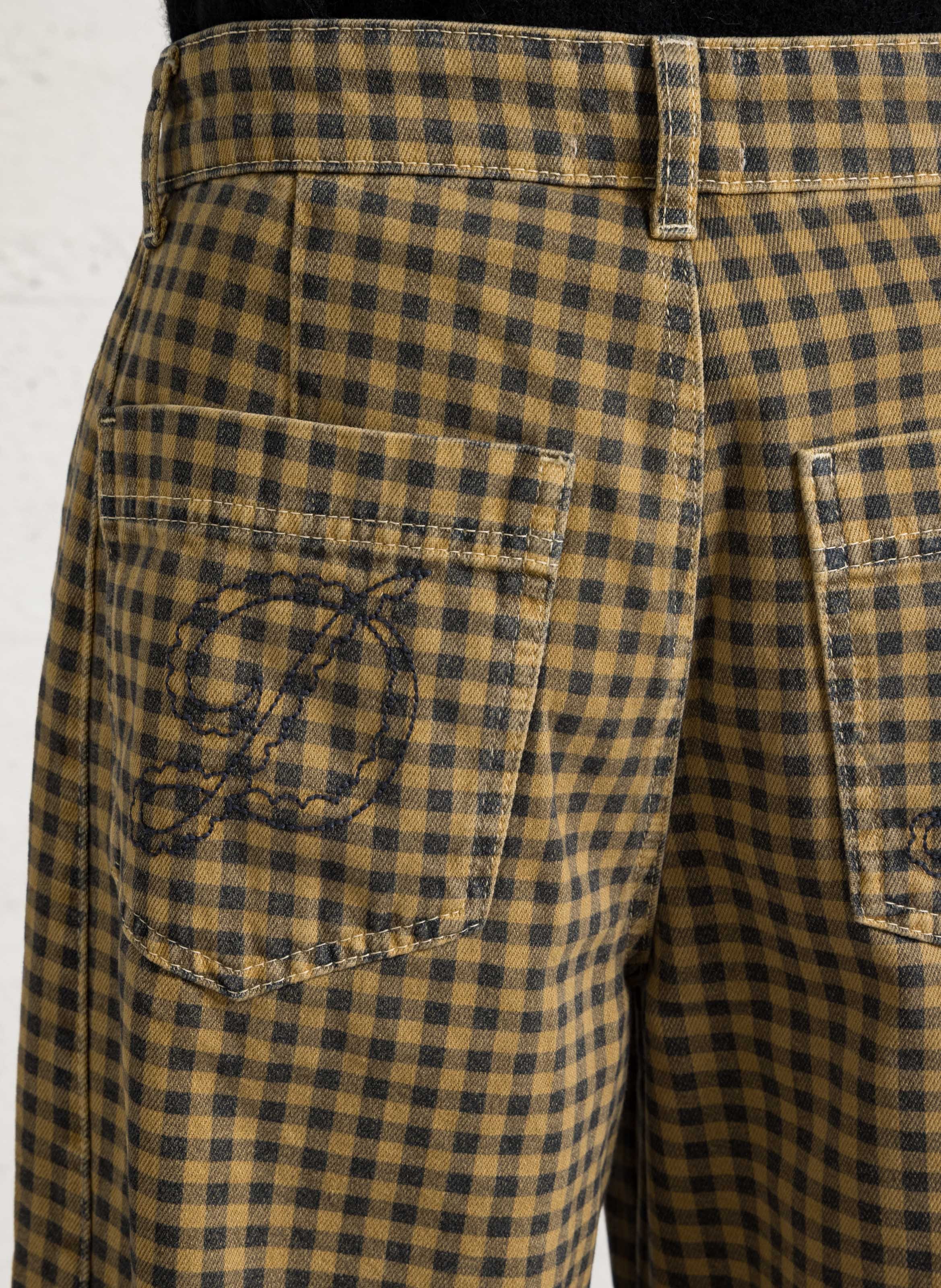 Wijde, geruite broek DAMSON MADDER Blauw