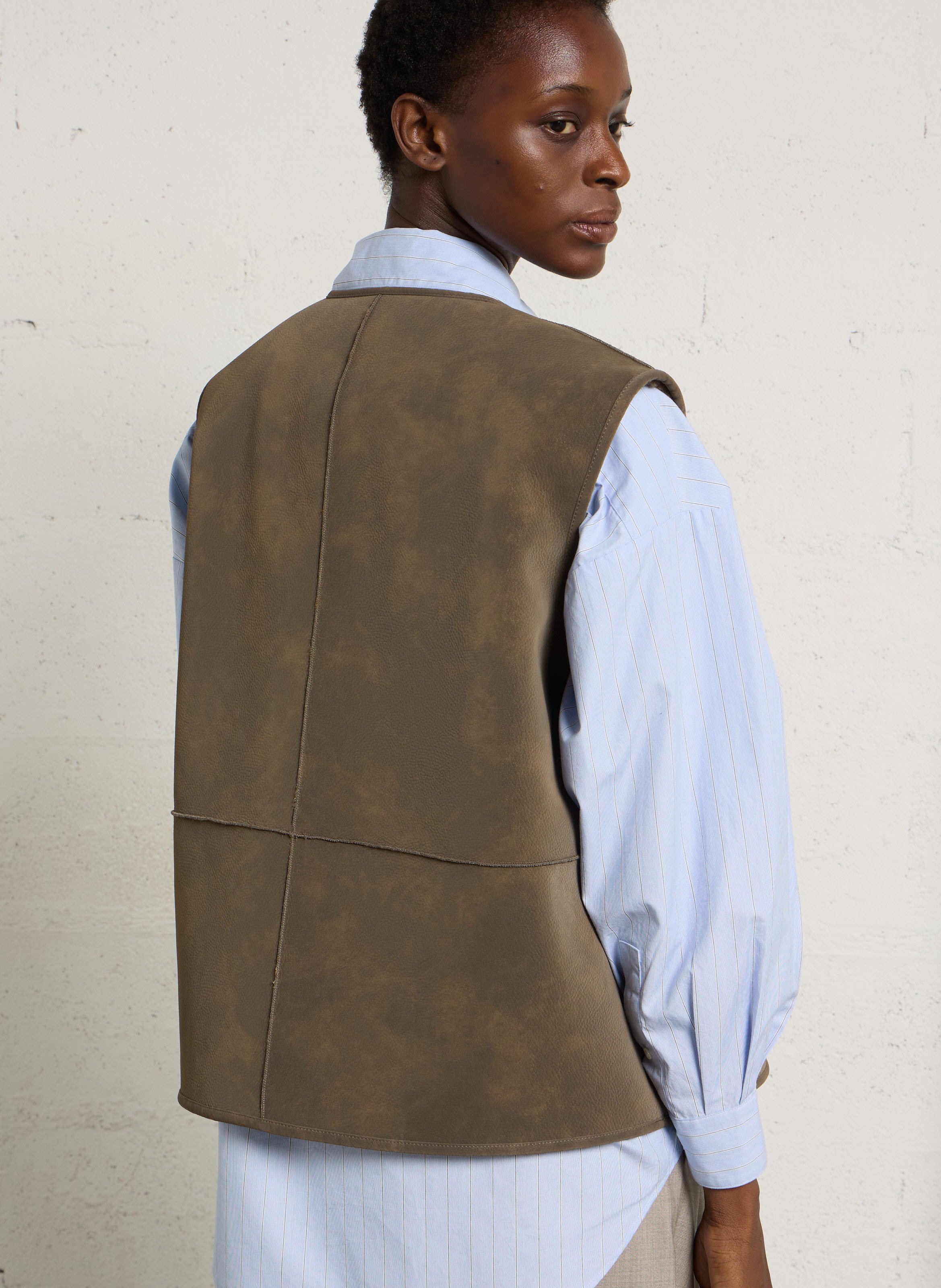 Veste col rond BELLEROSE Marron