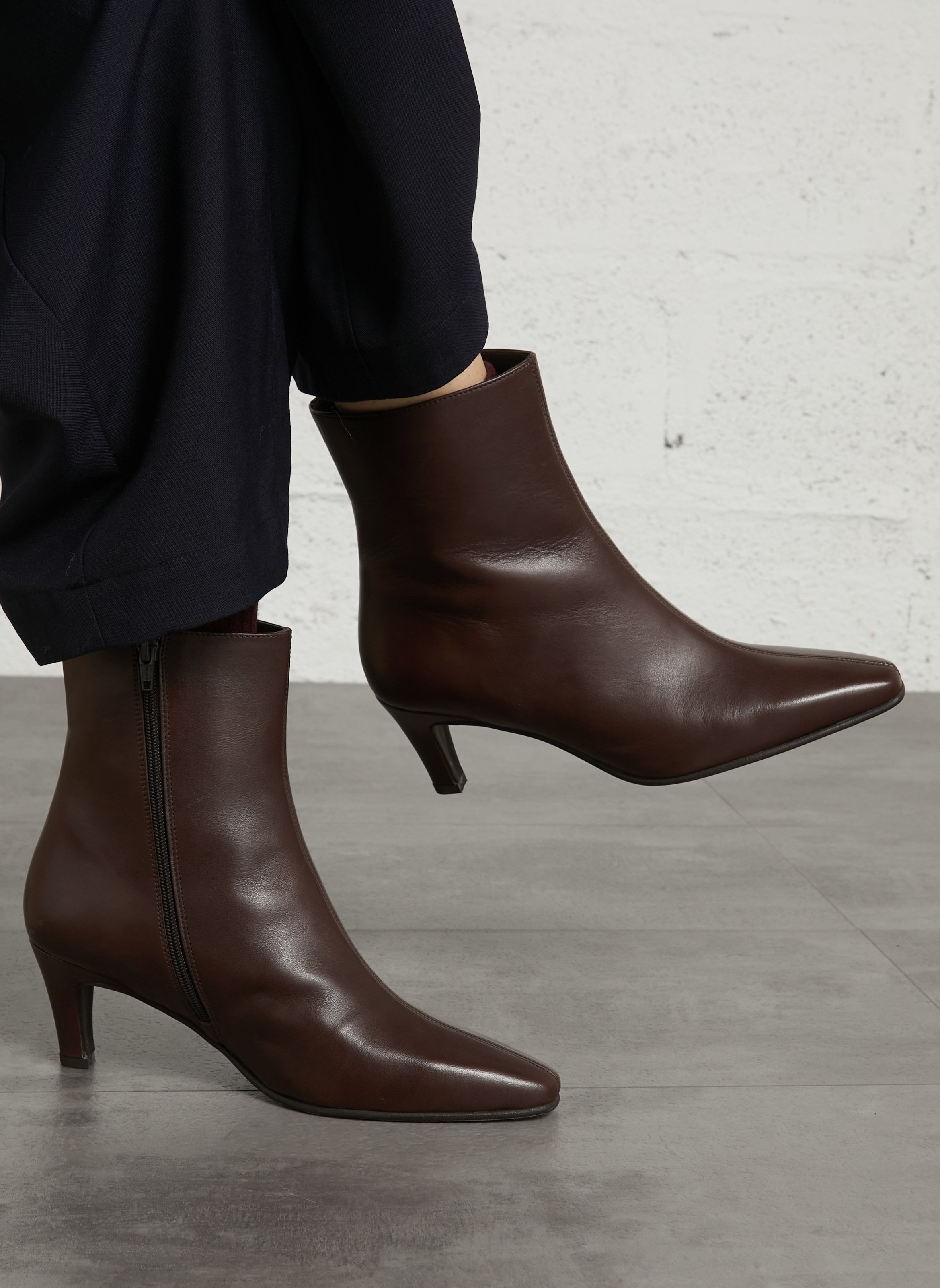 Bottines à talons en cuir velours MELLOW YELLOW Marron