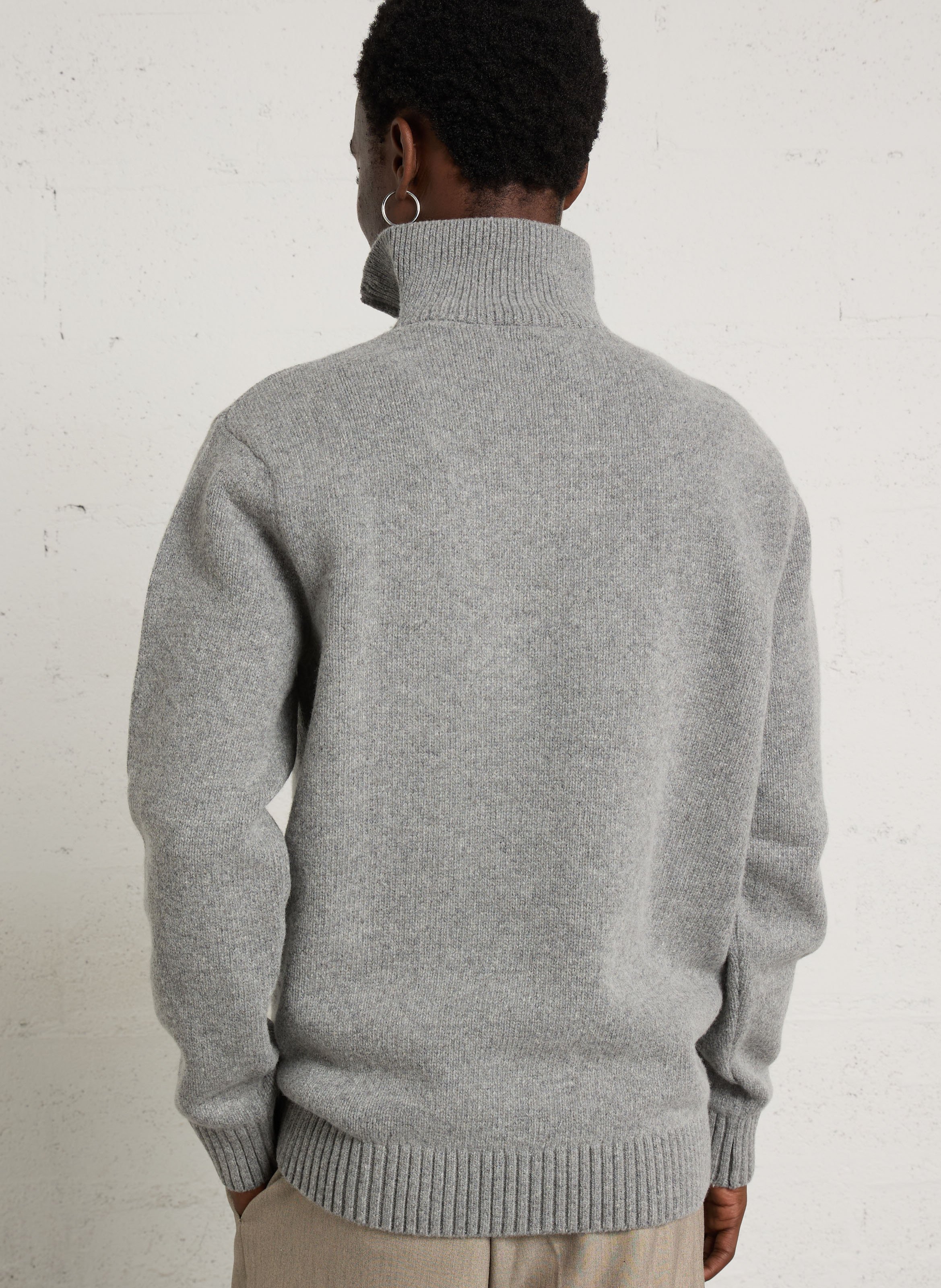 Pull maille col montant en laine mélangée ARMOR LUX Gris