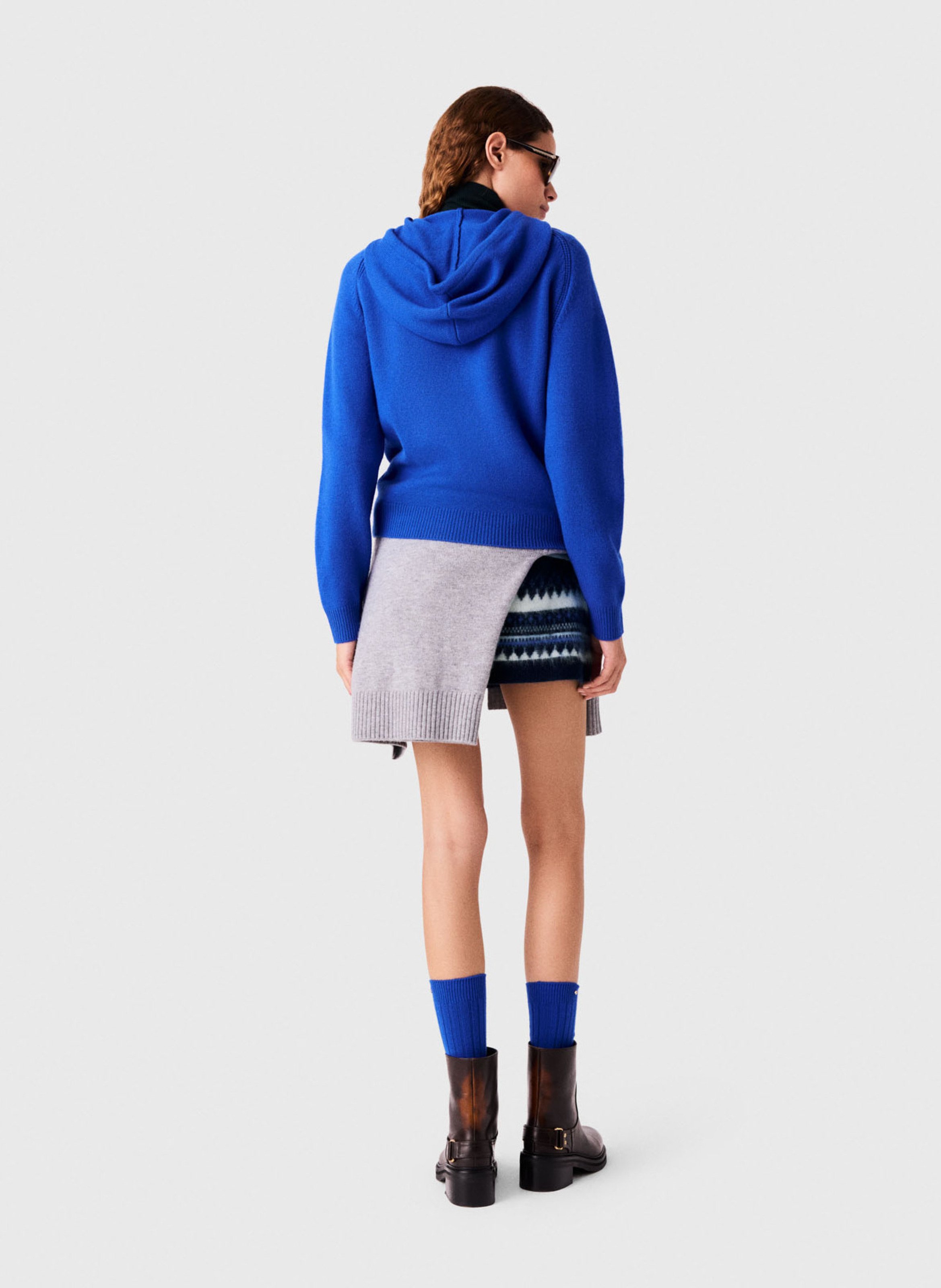 Hooded wool-blend sweater MAJE Blue