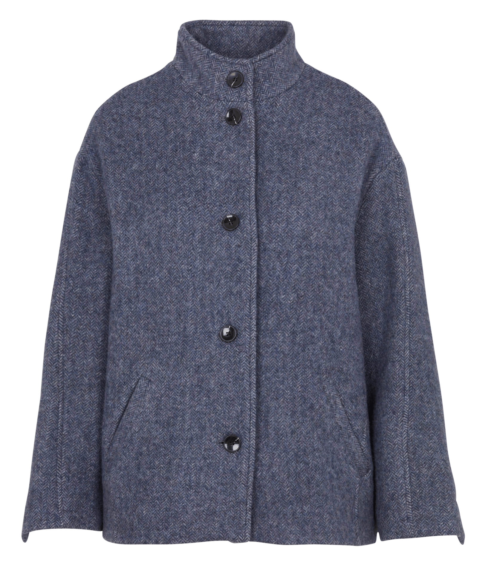 Manteau boutonné ample en laine mélangée MAISON 123 Bleu