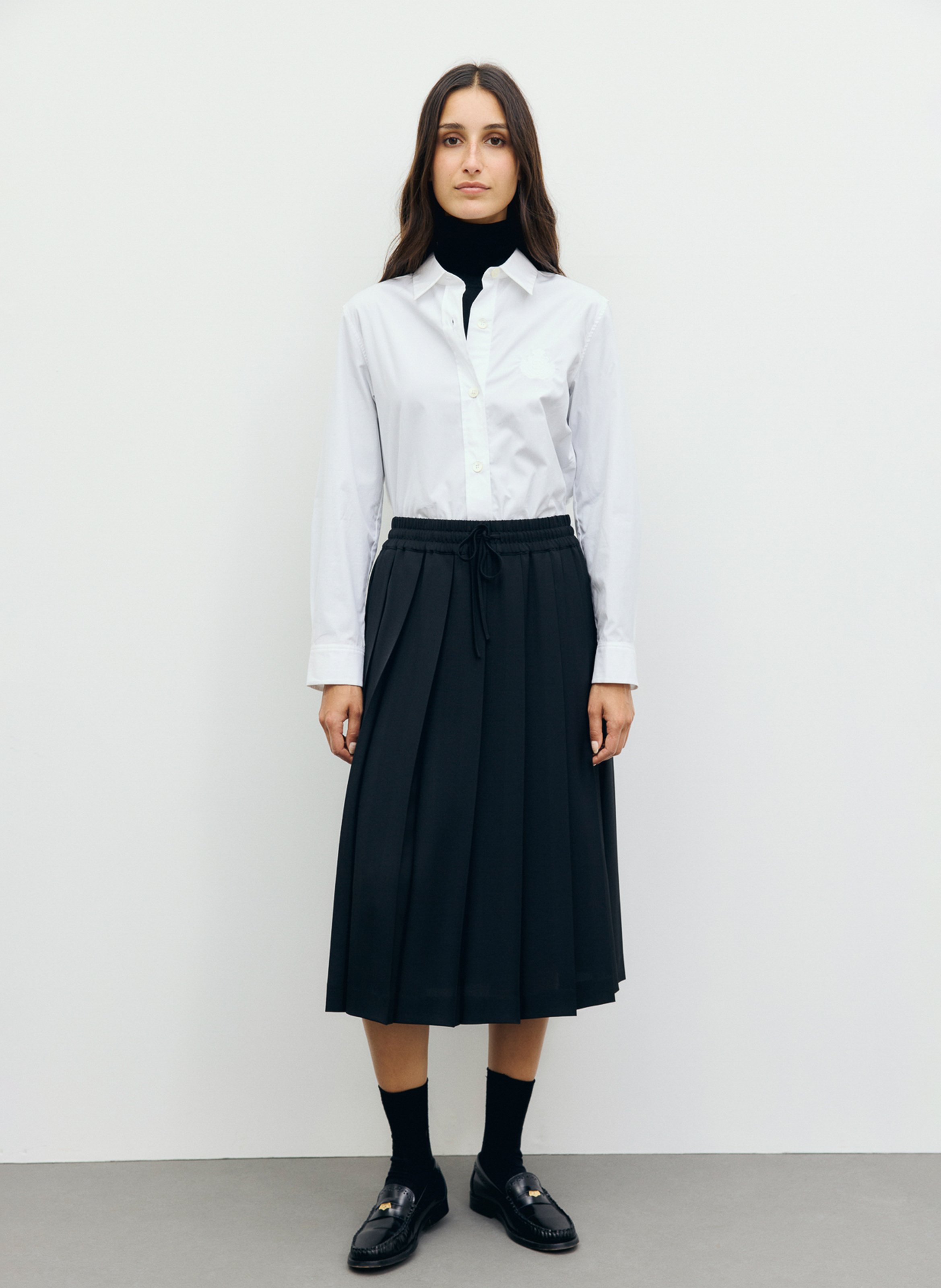 Geplooide midi-rok in effen kleur GERARD DAREL Zwart