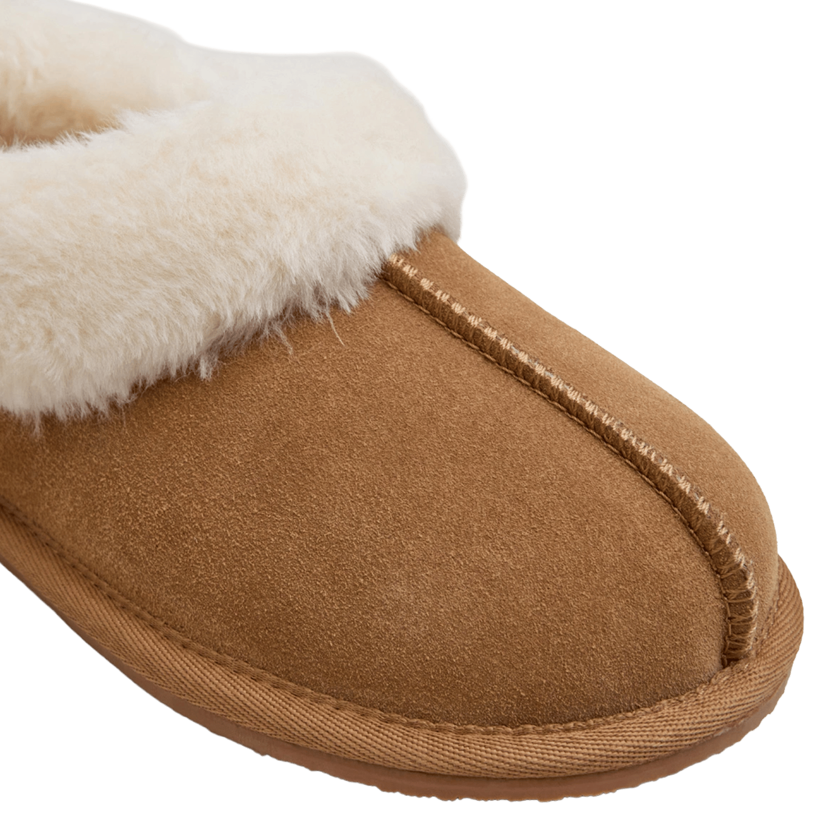 Ronde pantoffels van gemengd leer JONAK Bruin