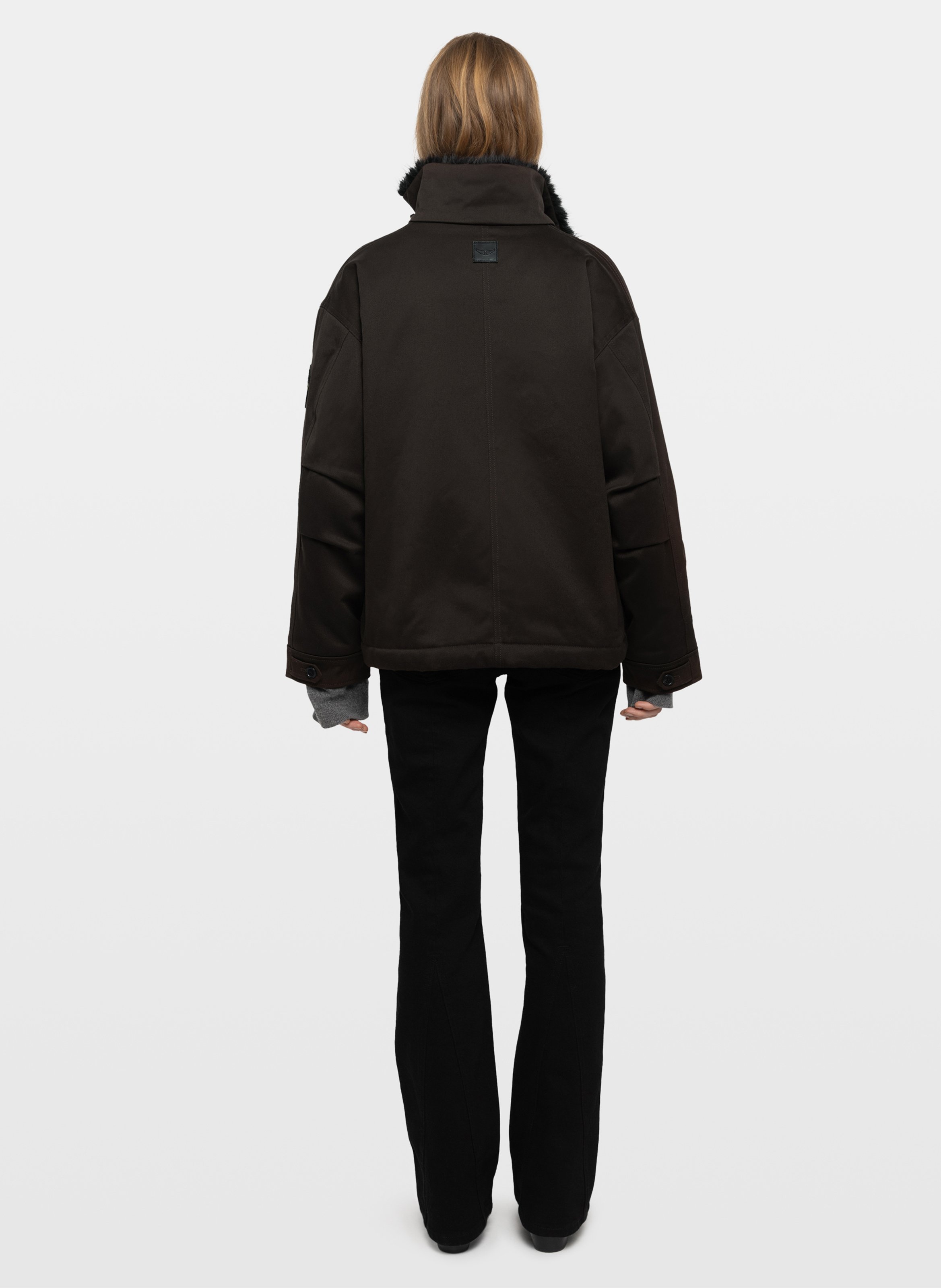Cotton coat with coat collar ZADIG&VOLTAIRE Brown