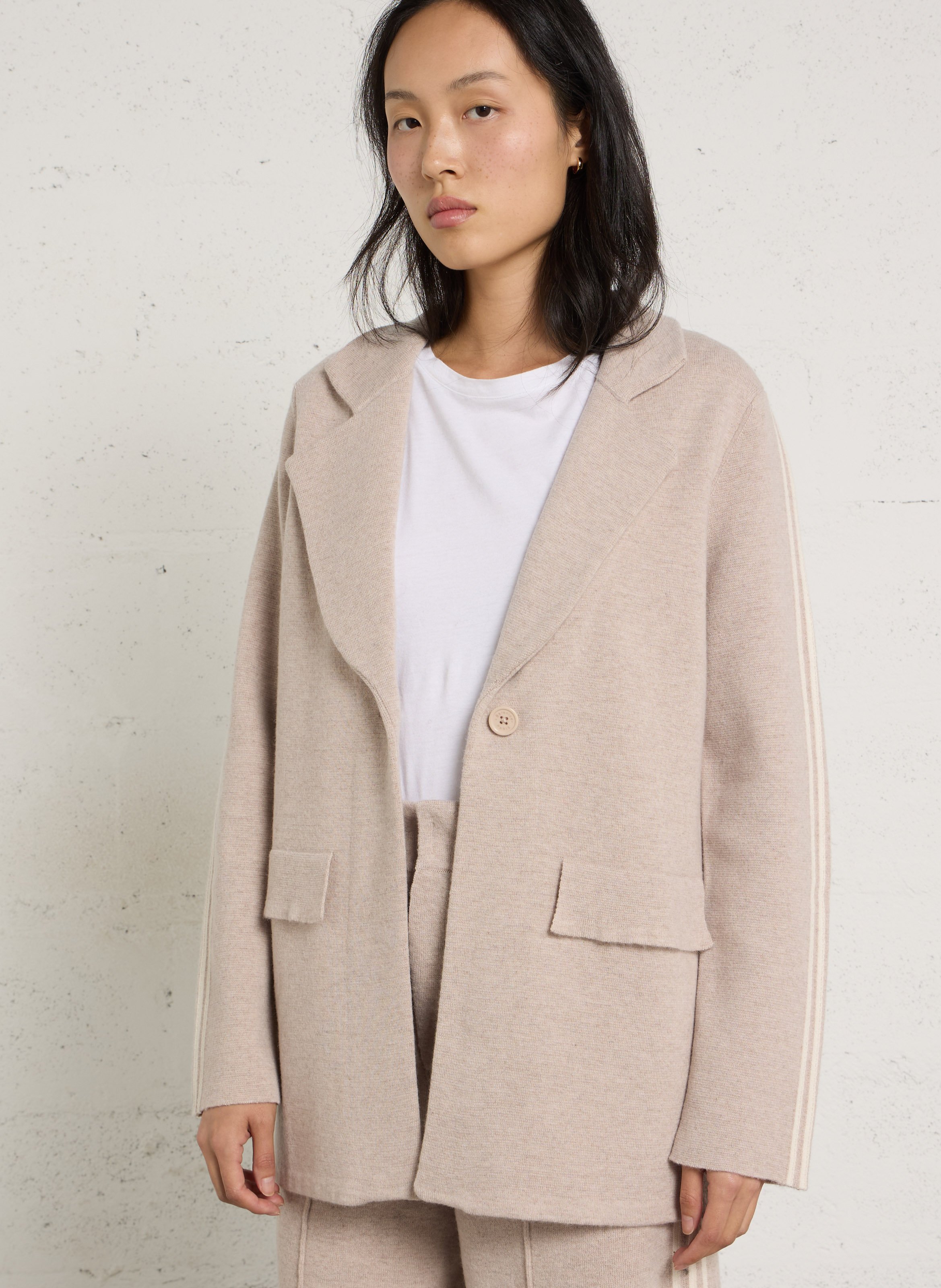 Straight wool blazer BERENICE Beige