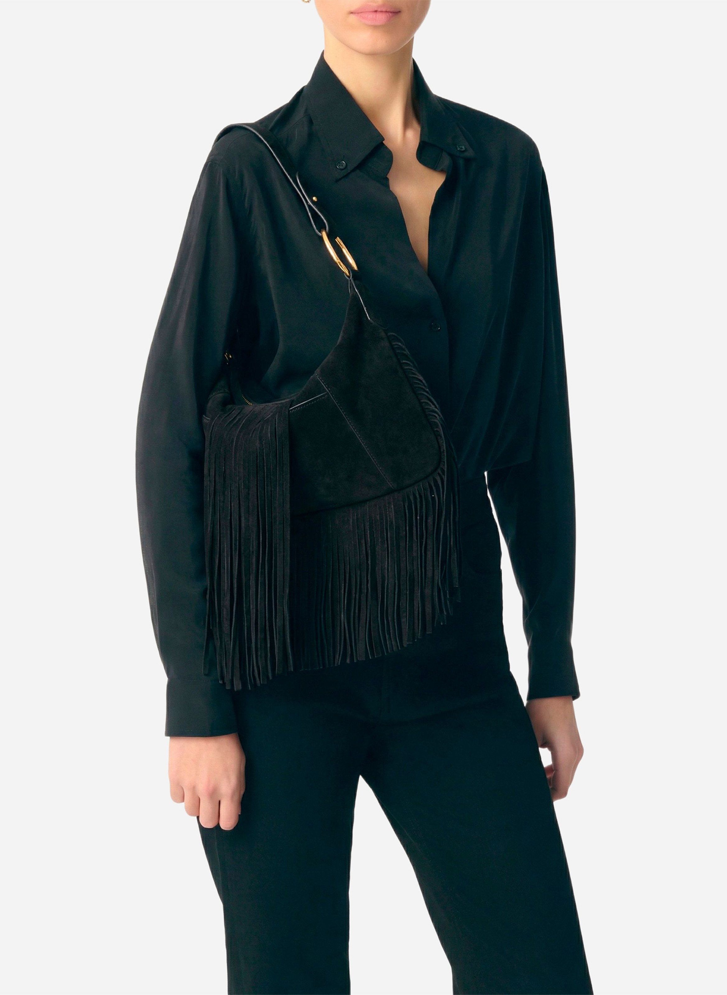 Leather clutch bag VANESSA BRUNO Black