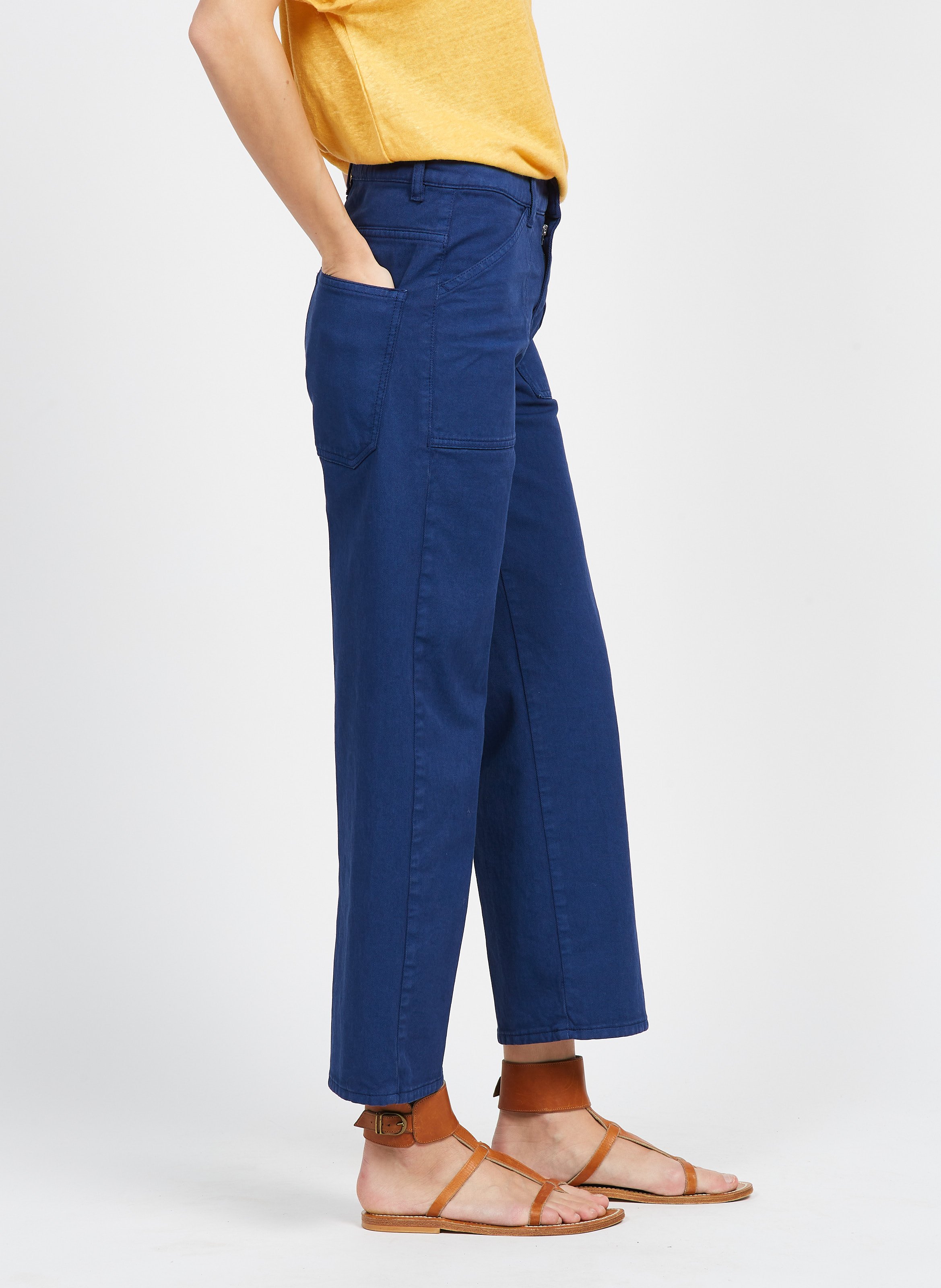 Cropped stretch cotton jeans ACQUAVERDE Blue