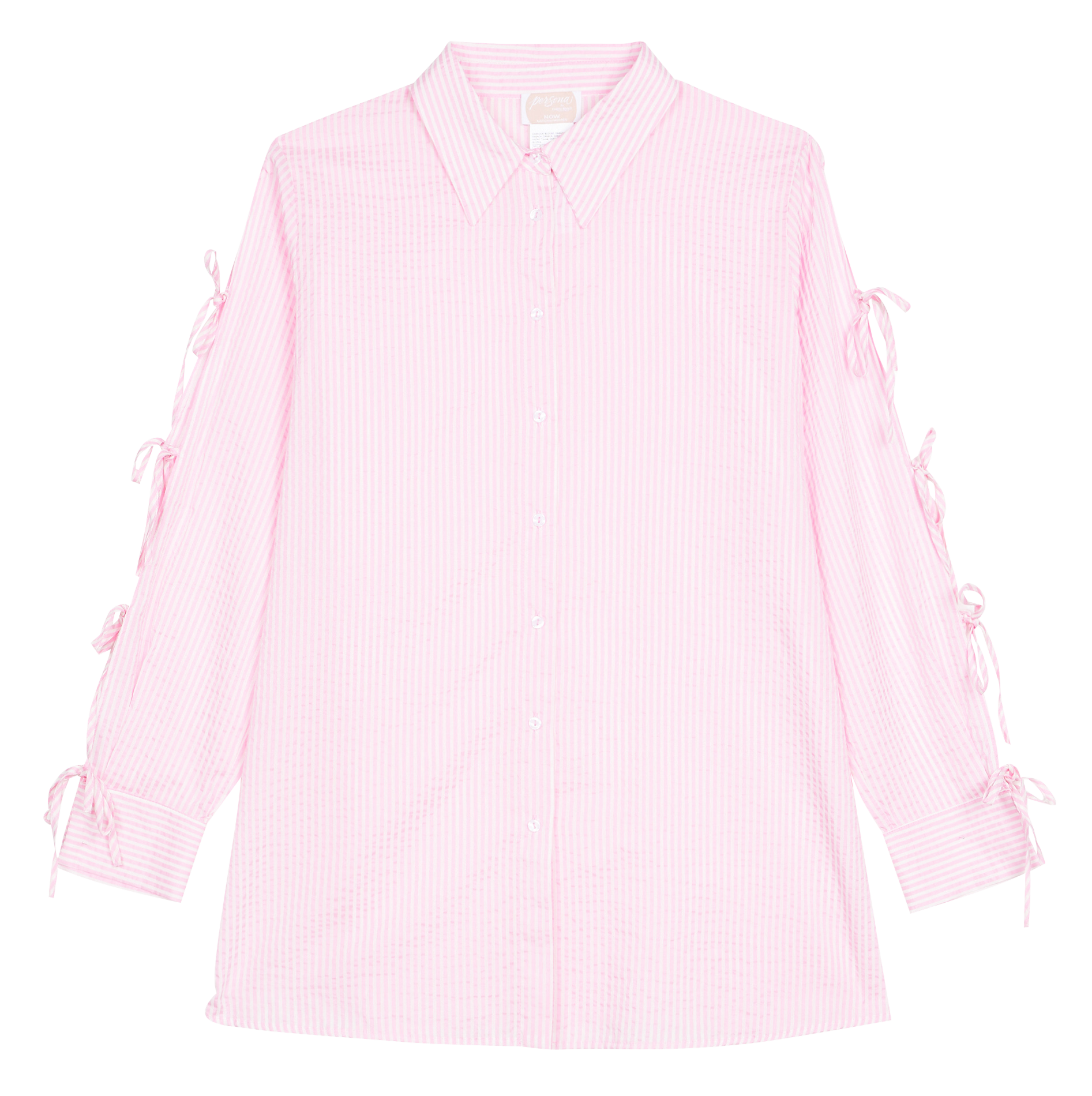 Weit geschnittene Streifenbluse mit Windsorkragen PERSONA by Marina Rinaldi Rosa