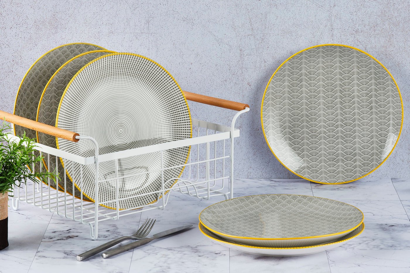 Pattern plate ø26cm - 6 pieces - color BJORN Grey