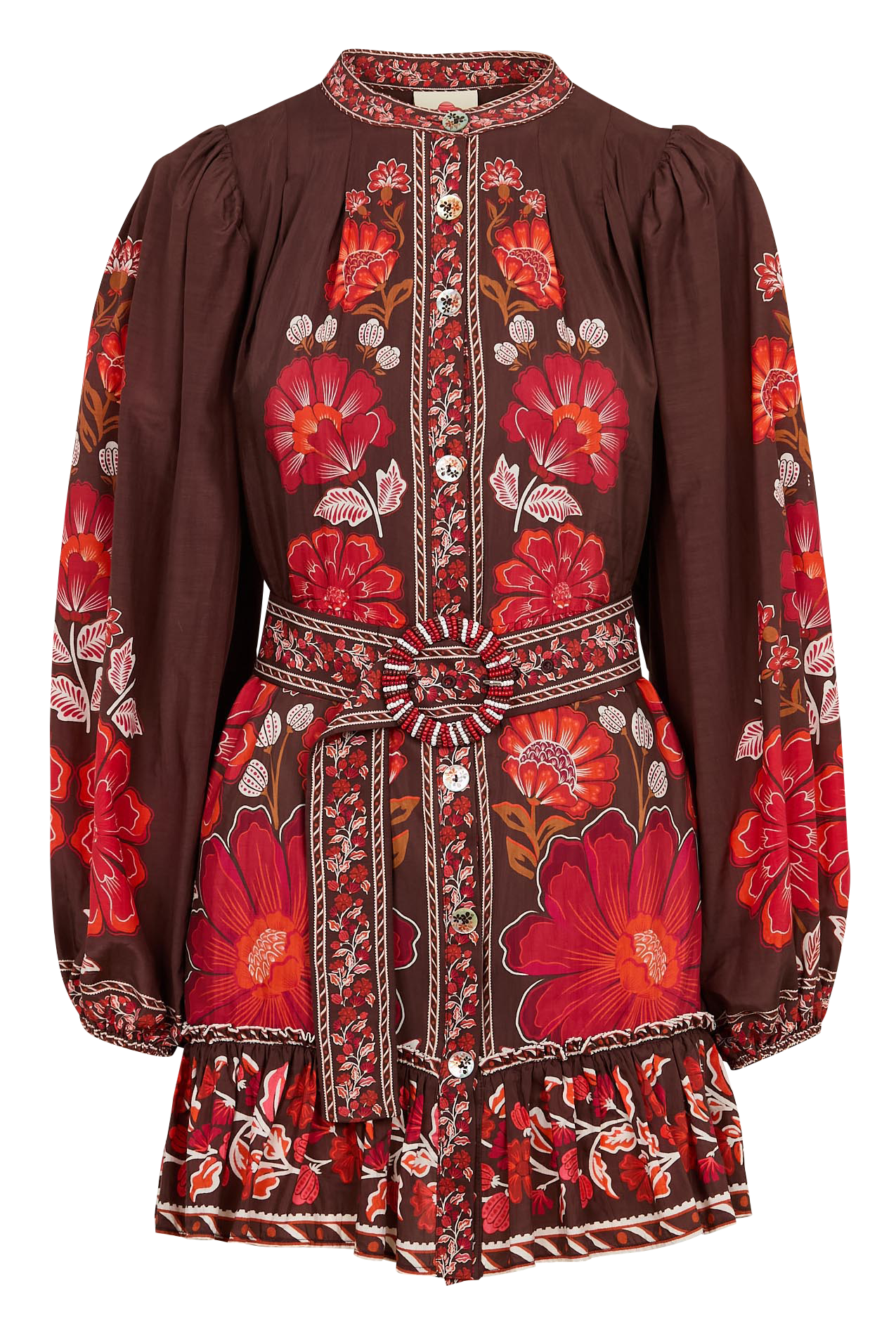 Robe courte en tapisserie FARM RIO Marron