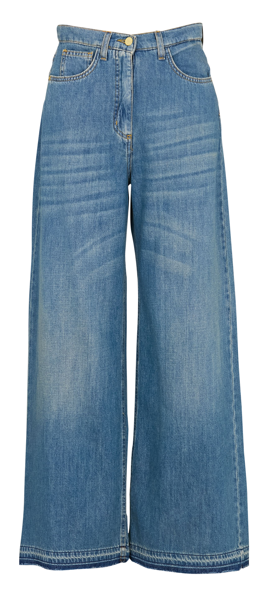 Faded cotton wide-leg jeans Blu jeans Momoni - Women