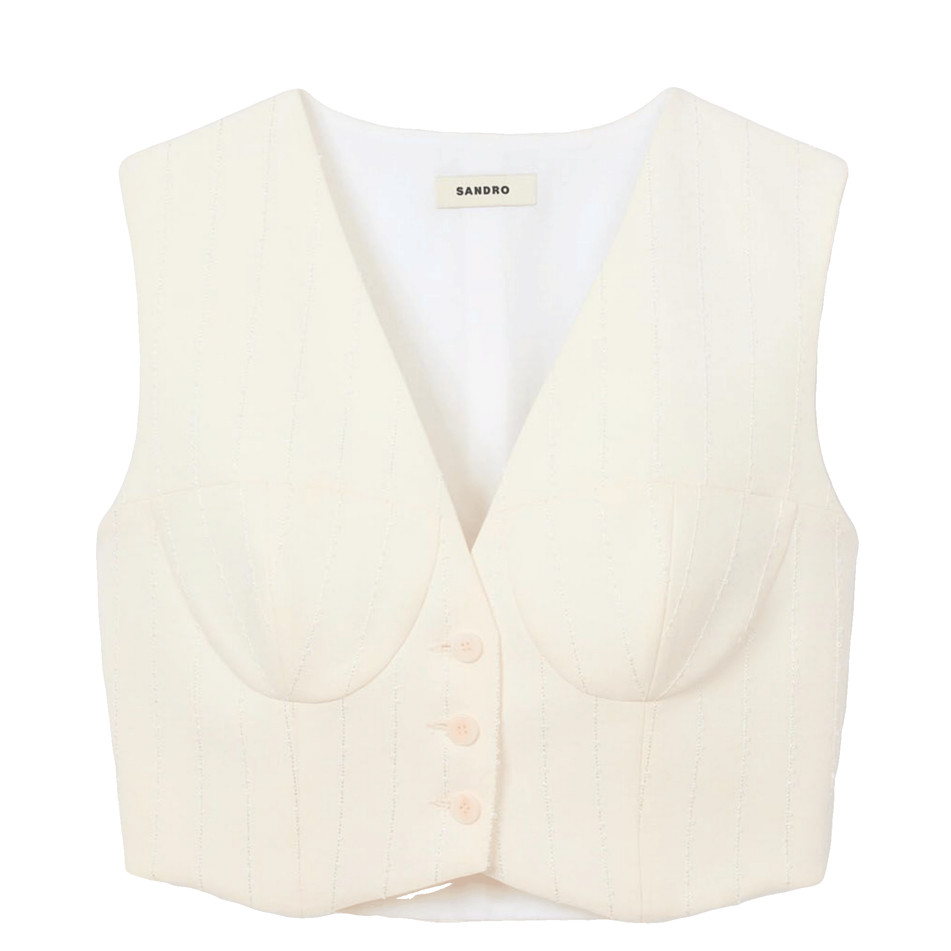 Gestreept colbert met pailletten SANDRO Wit