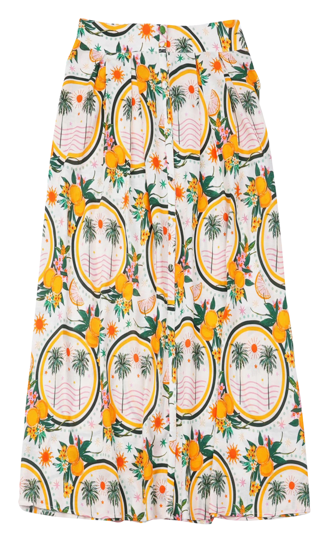 Ausgestellter Midi-Rock WILD Gelb