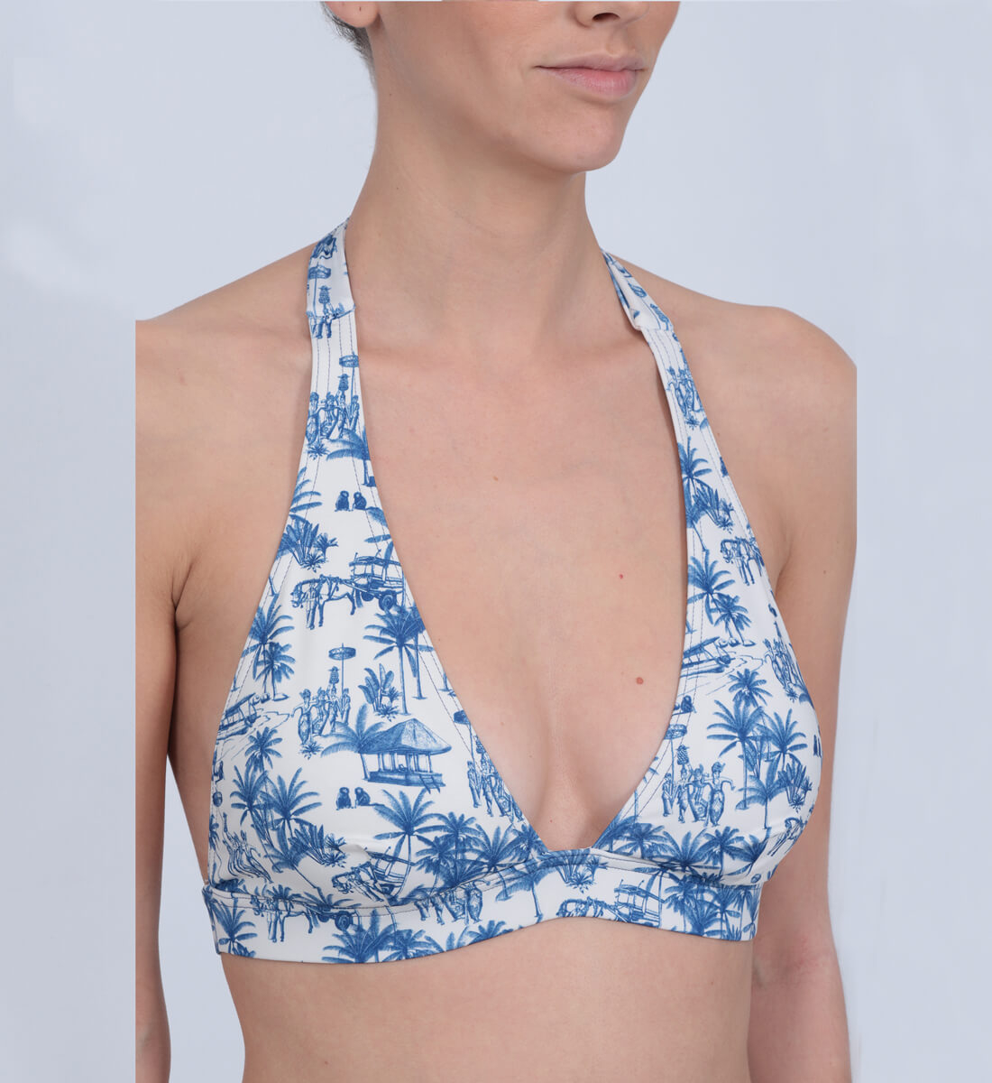 Bikini top - Balinese canvas GILI'S Blue