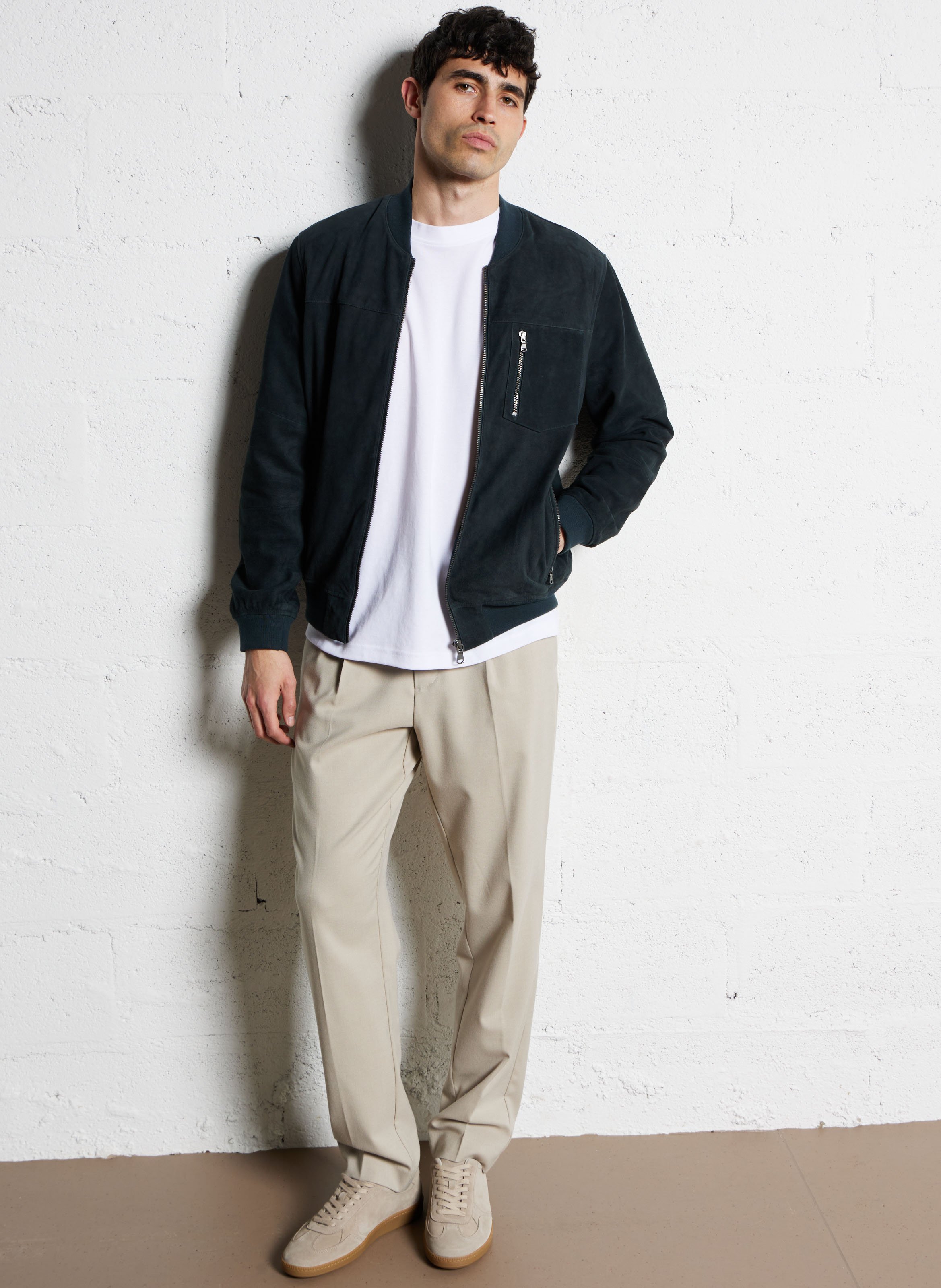 Straight pleated pants SELECTED Beige