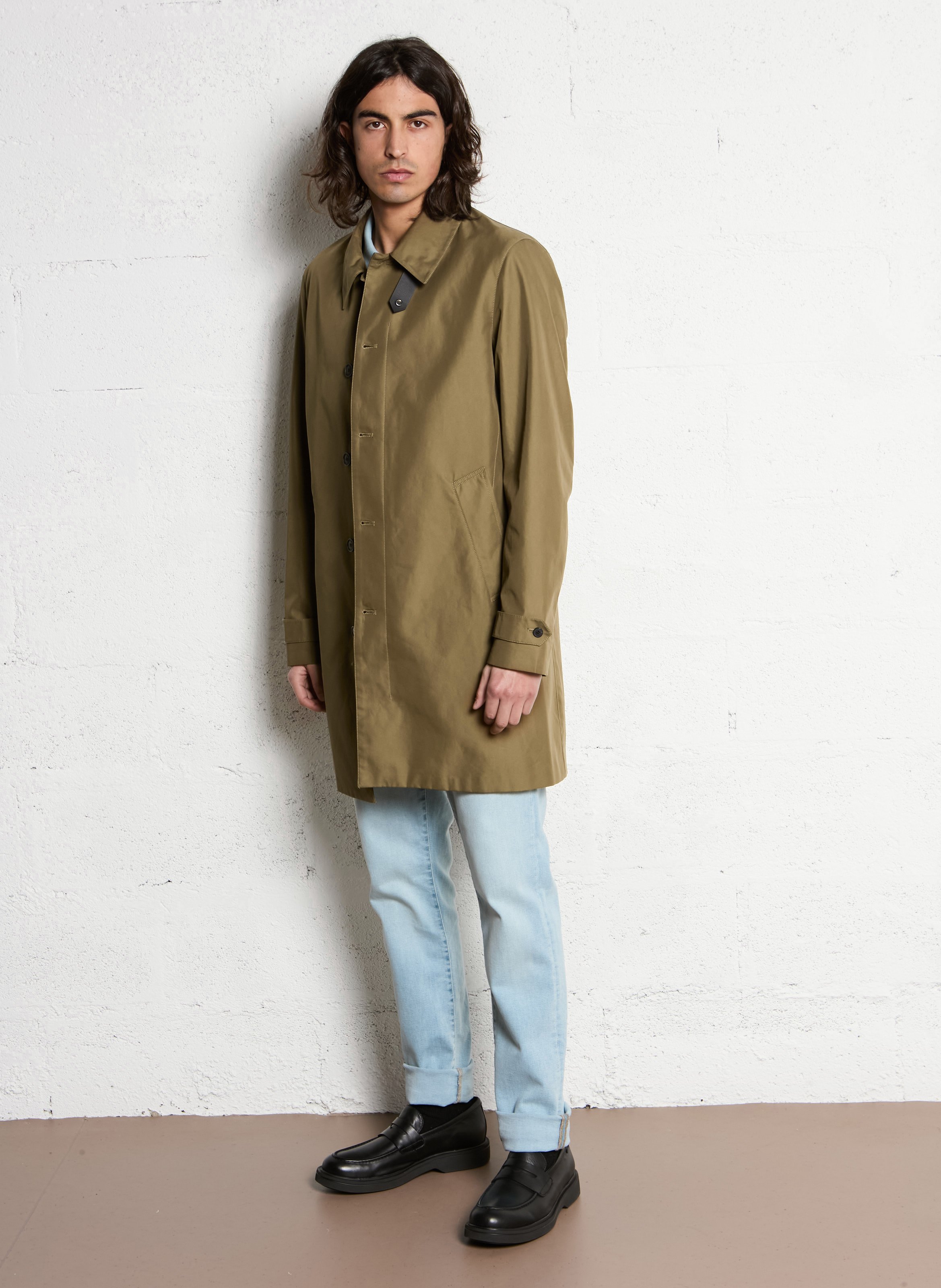 Zweifarbigem Trenchcoat aus Baumwollmischung IKKS Khaki