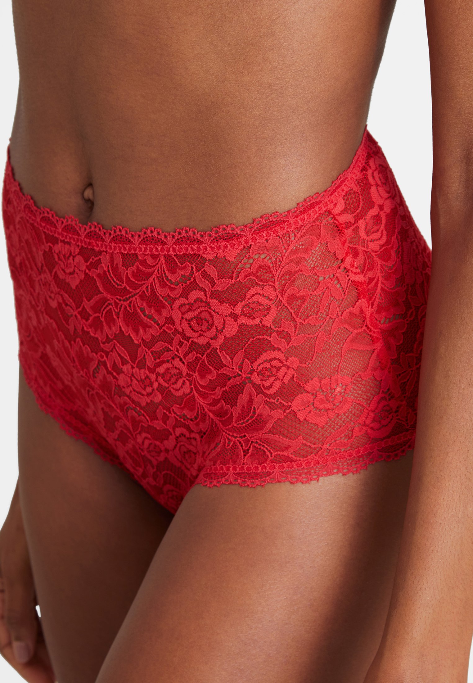 High-waisted lace panties AUBADE Red