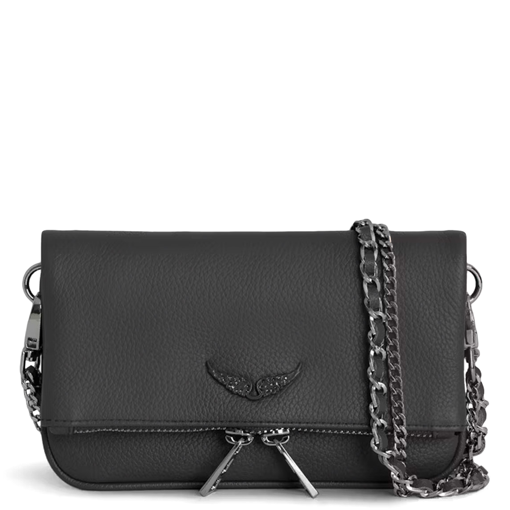 Zippered leather clutch Road Zadig&Voltaire - Women