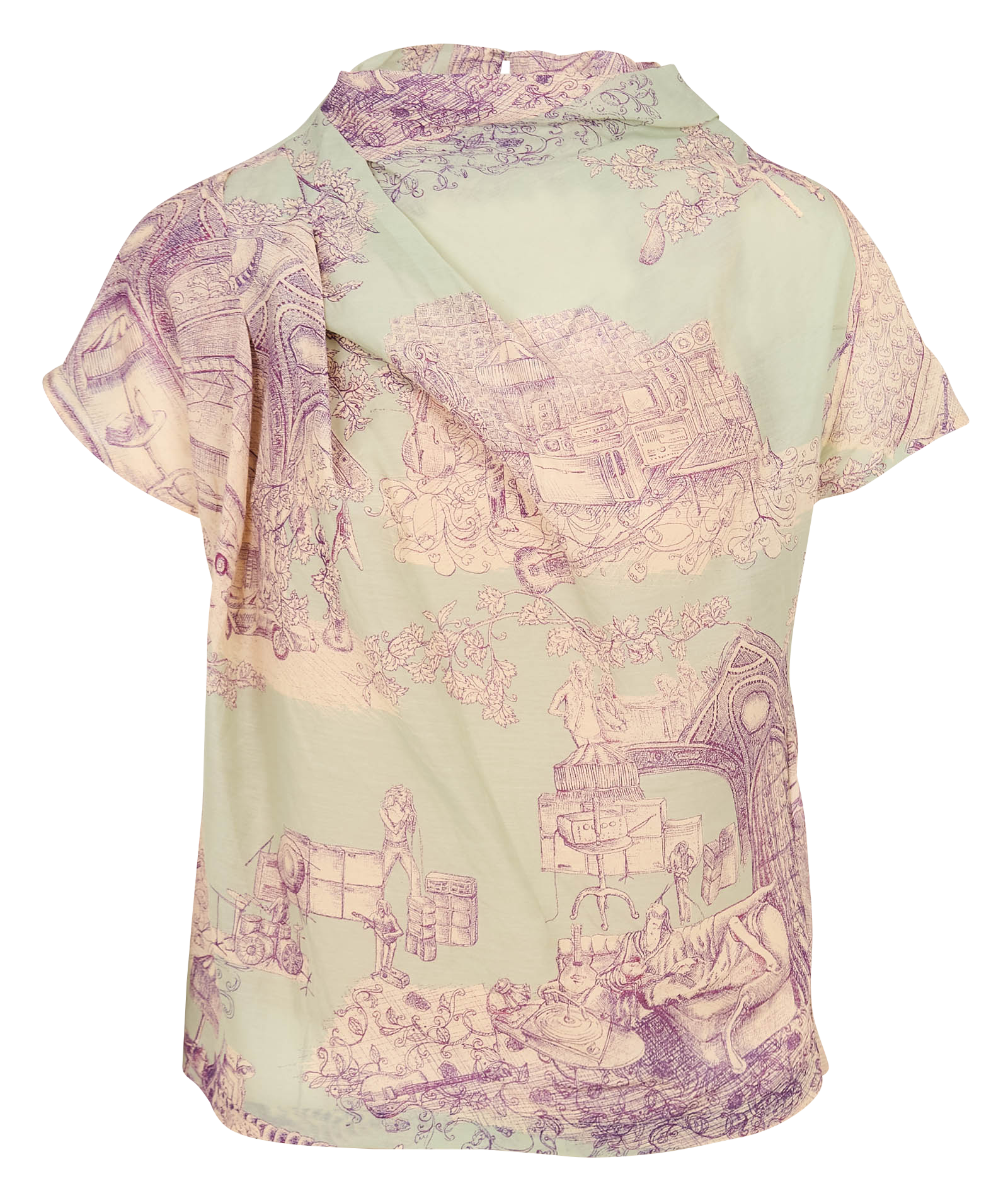 Top col montant en coton mélangé COTELAC Vert