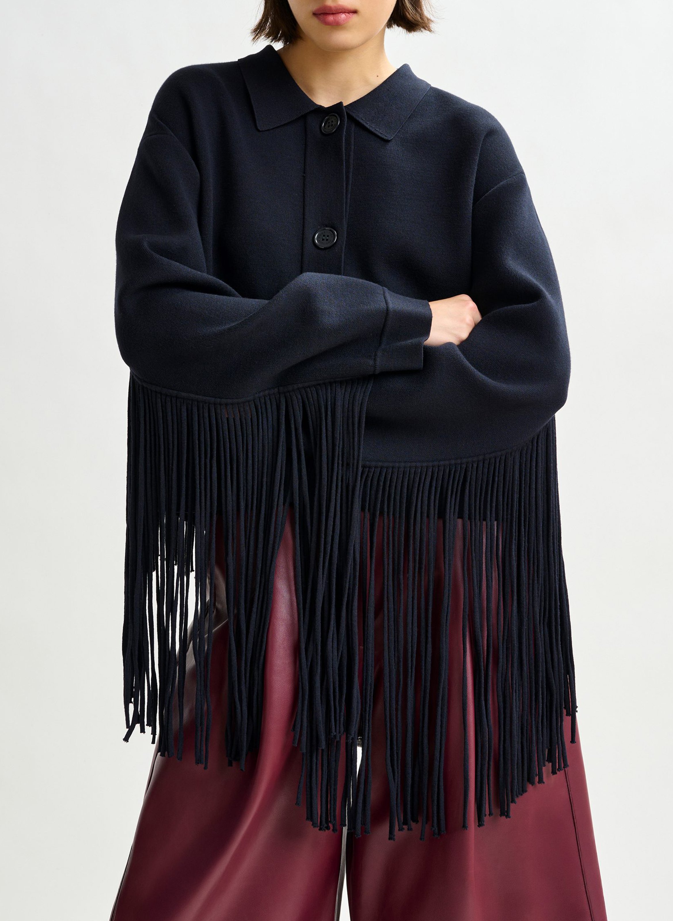 Veste col classique à franges ESSENTIEL ANTWERP Bleu