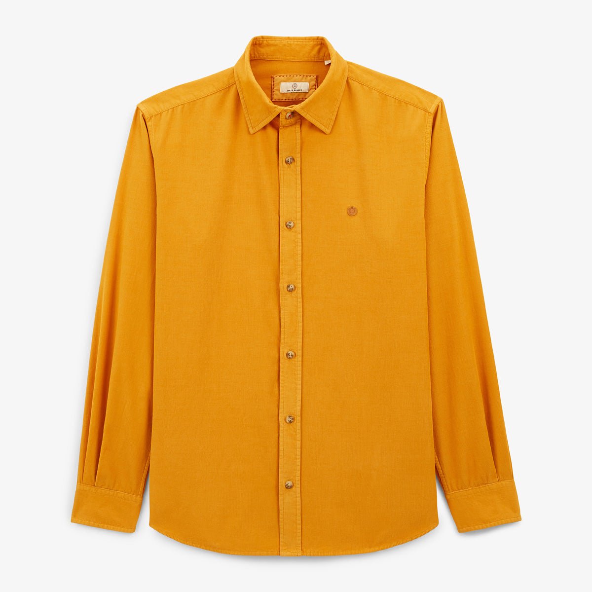 Solid velvet long-sleeve shirt SERGE BLANCO Yellow