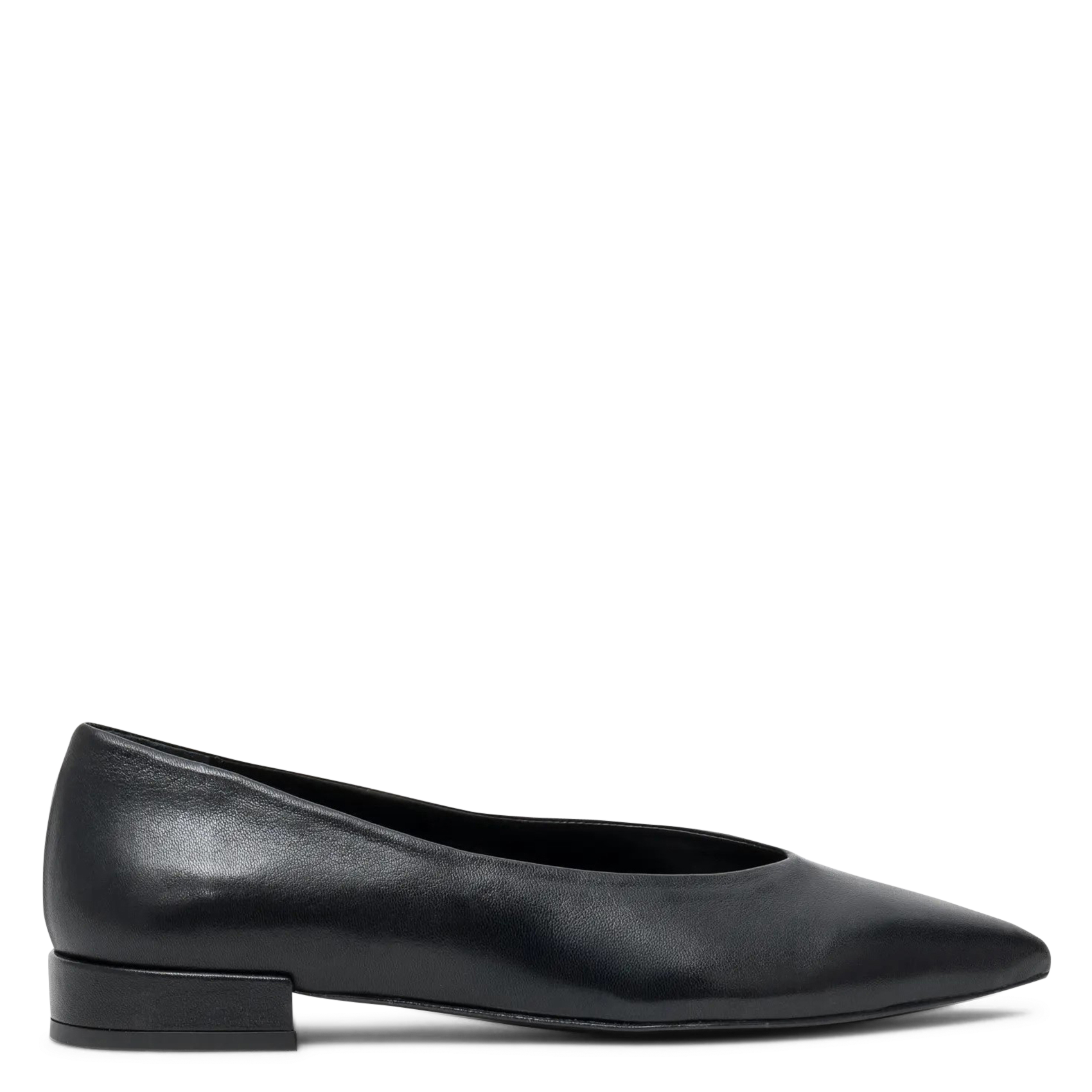 Pointed flat leather ballerina shoes BOCAGE Black
