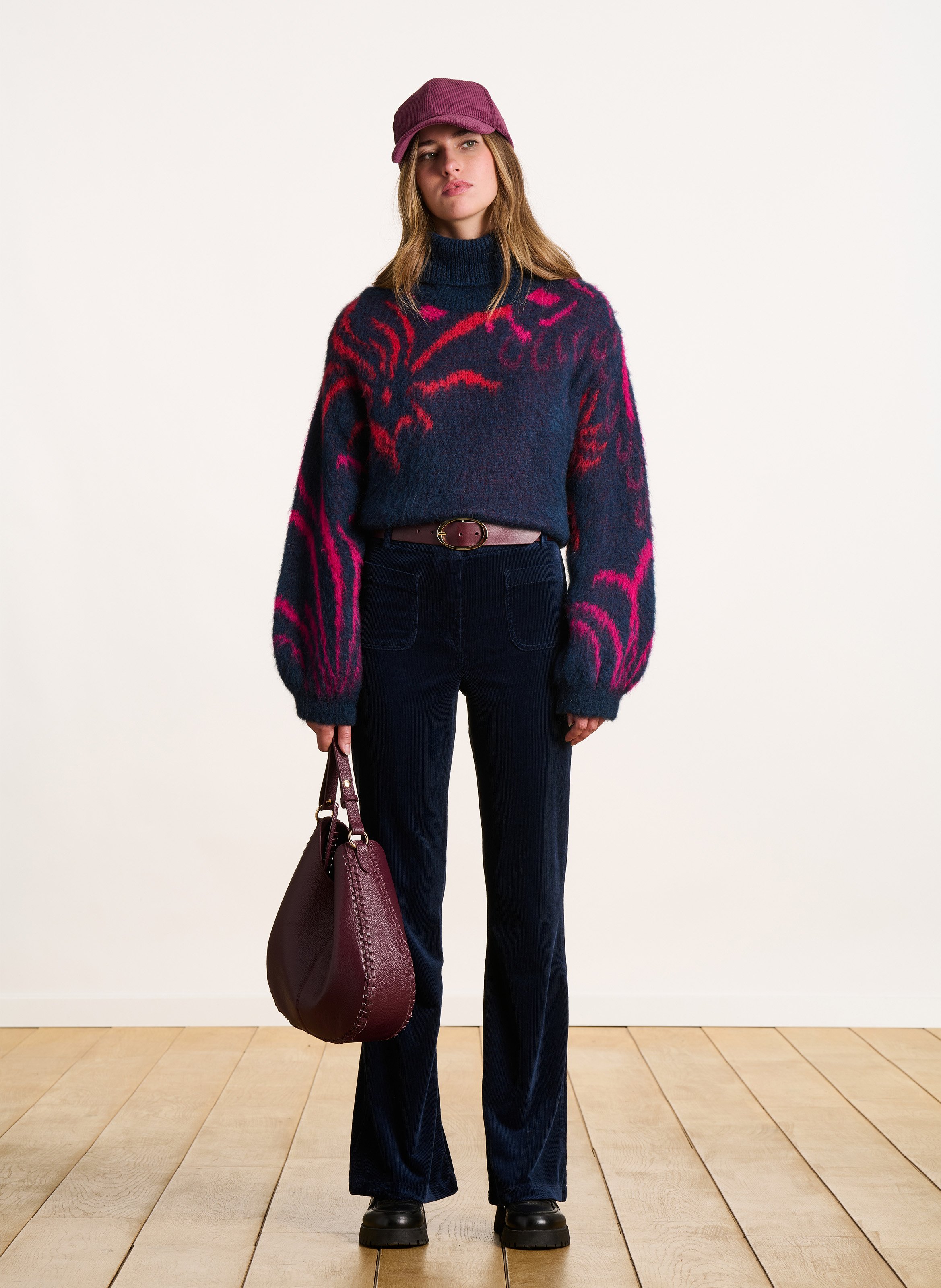 Cotton-blend bell bottom pants LA FEE MARABOUTEE Blue