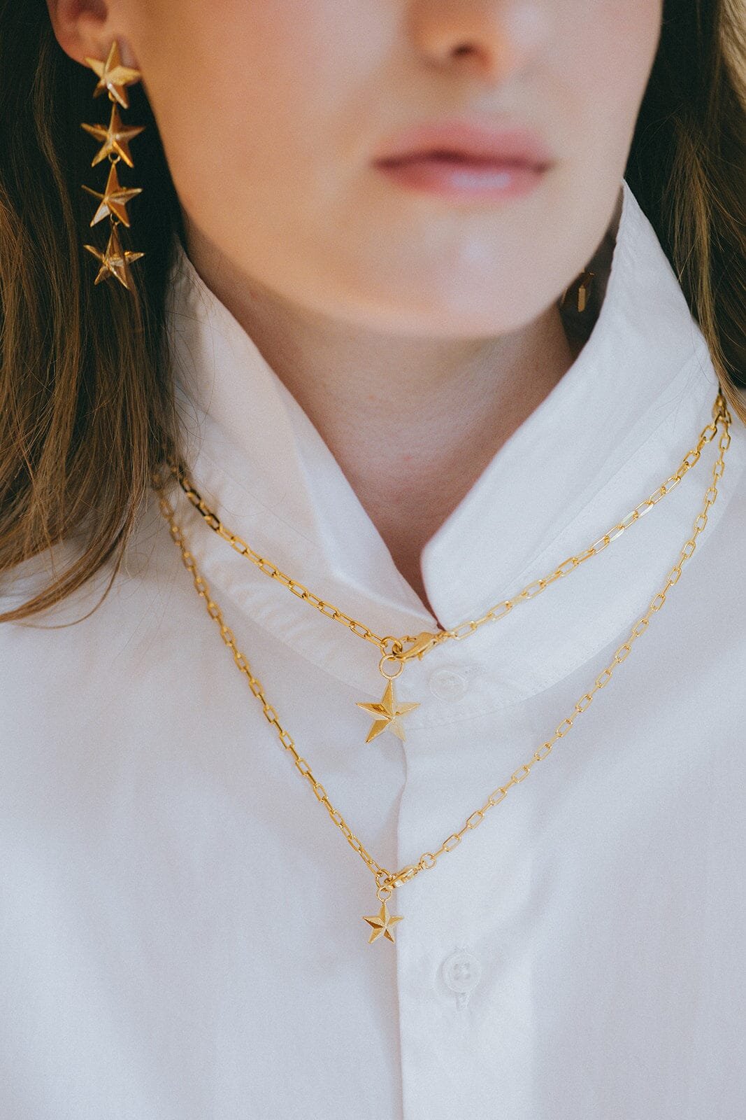 Silver-plated star necklace MONSIEUR SIMONE Golden