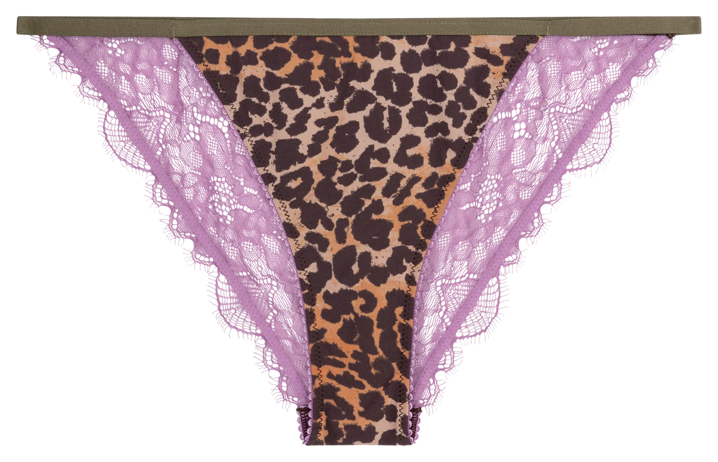 Broek van gerecyclede gemengde vezels met print LOVE STORIES Bruin