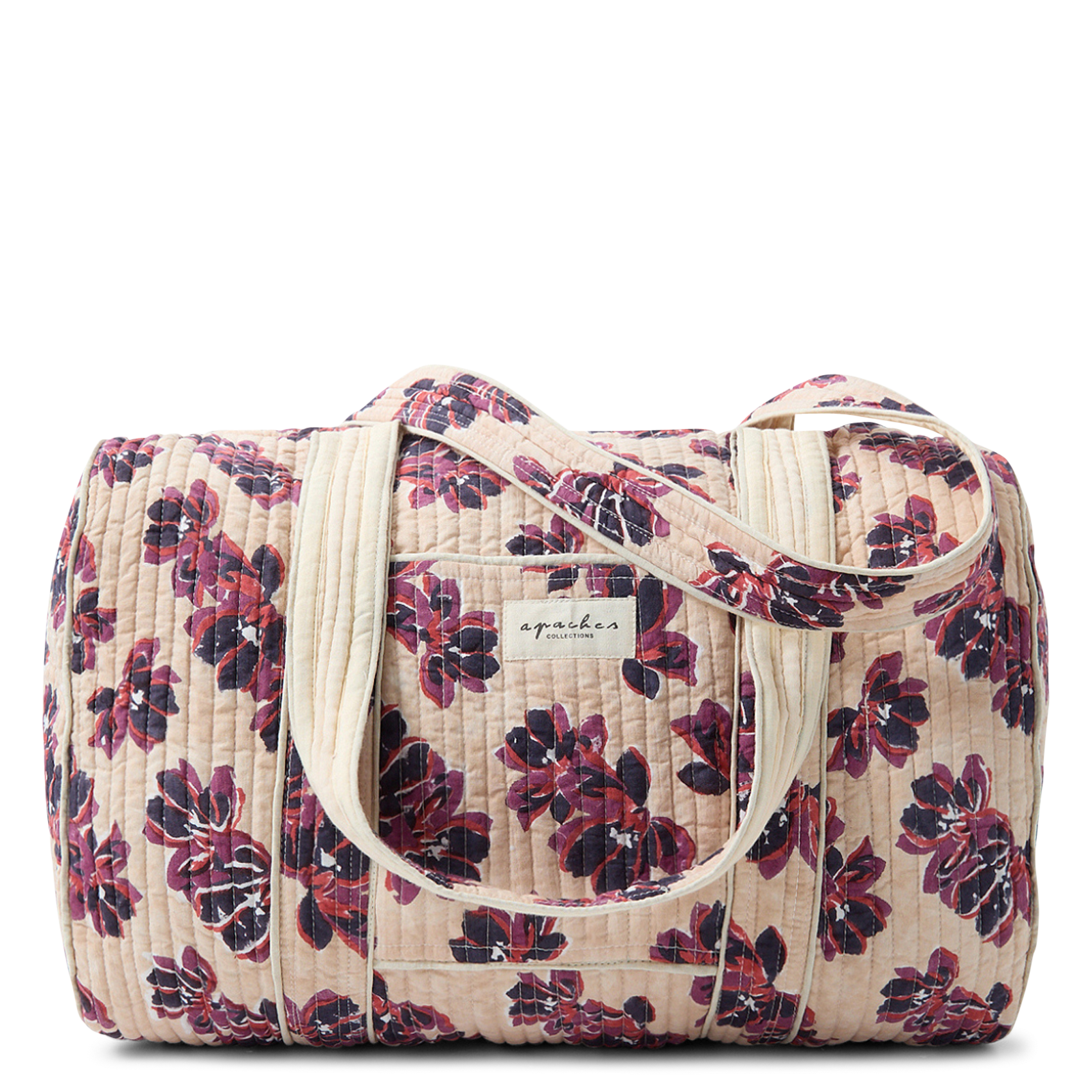 Printed cotton weekend bag APACHES COLLECTIONS Beige