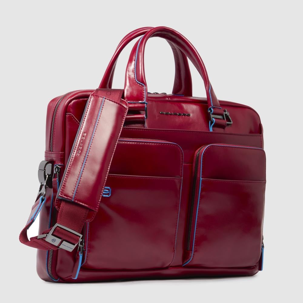 Grained faux leather laptop bag PIQUADRO Red