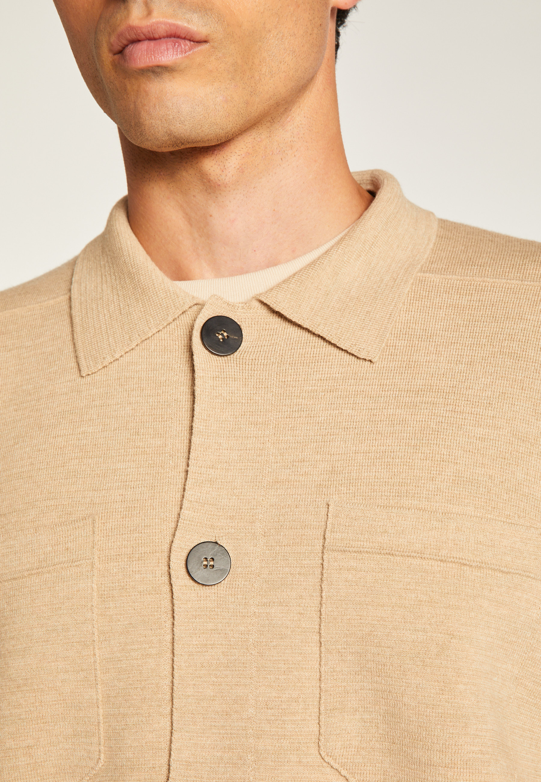 Merino wool overshirt MAISON MONTAGUT Beige