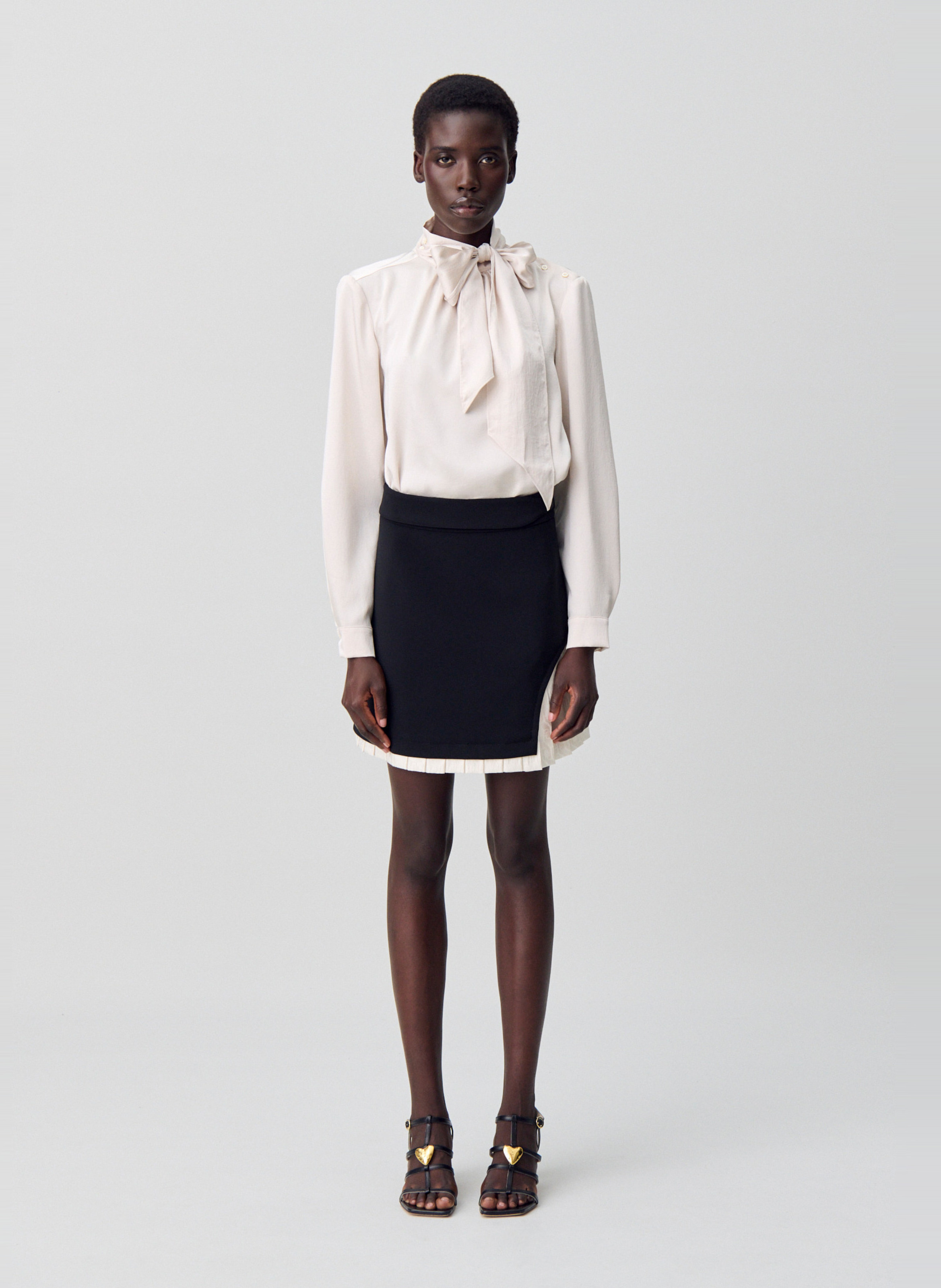 Loose blouse with Lavallière collar CLAUDIE PIERLOT Beige