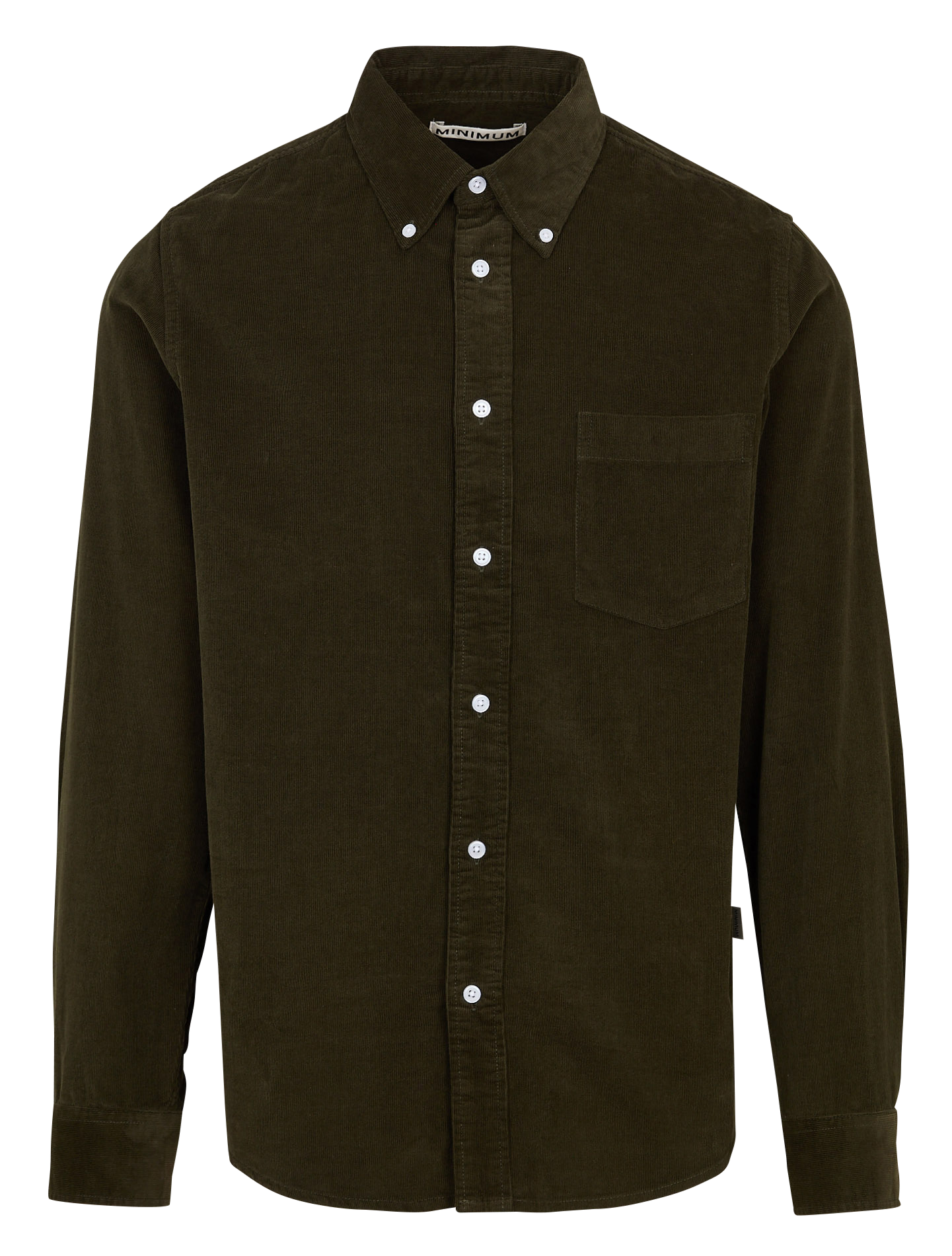 Recht overhemd van biokatoen met klassieke kraag Groen