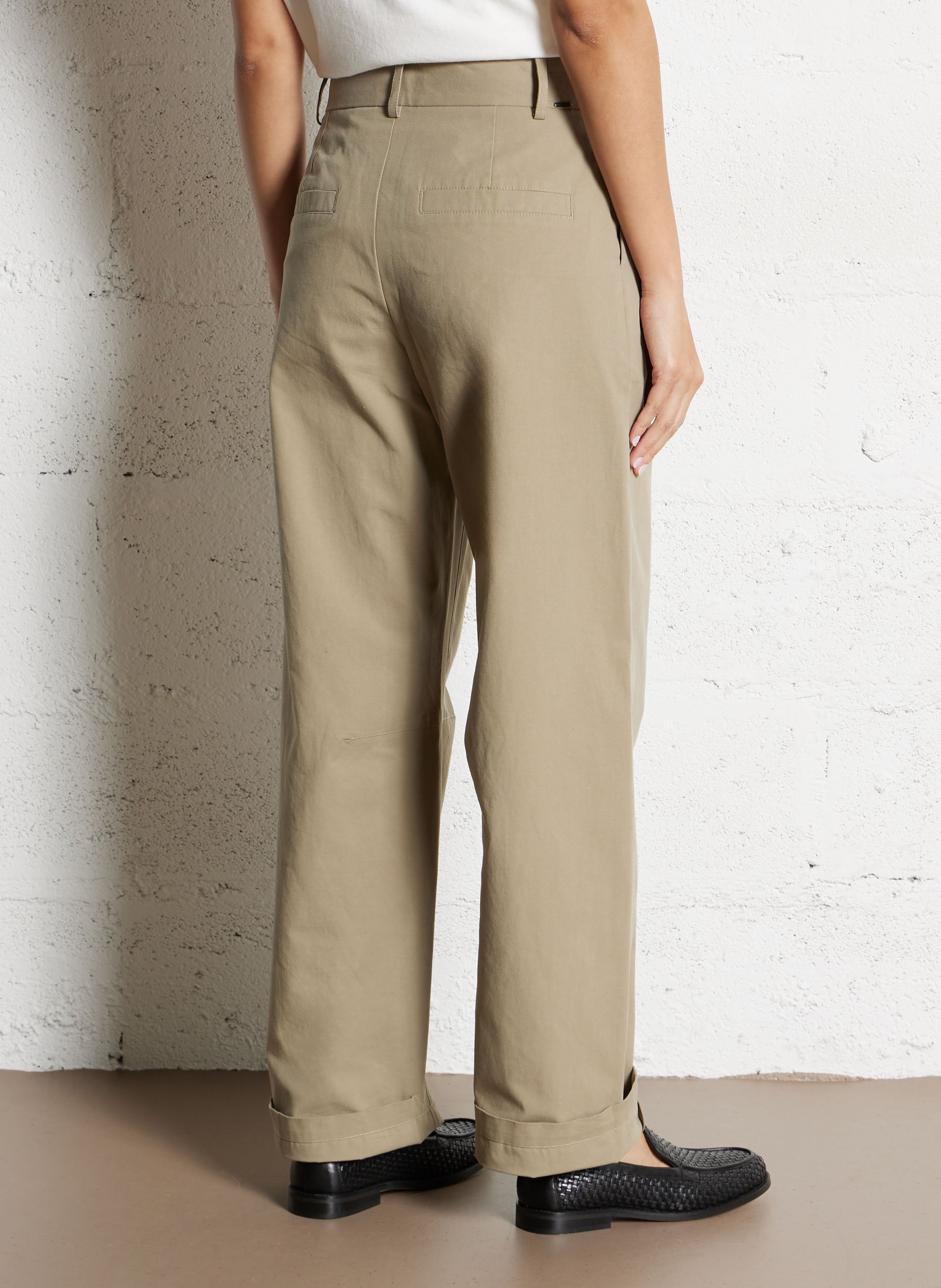 Straight cotton screen-printed V-neck T-shirt IKKS White