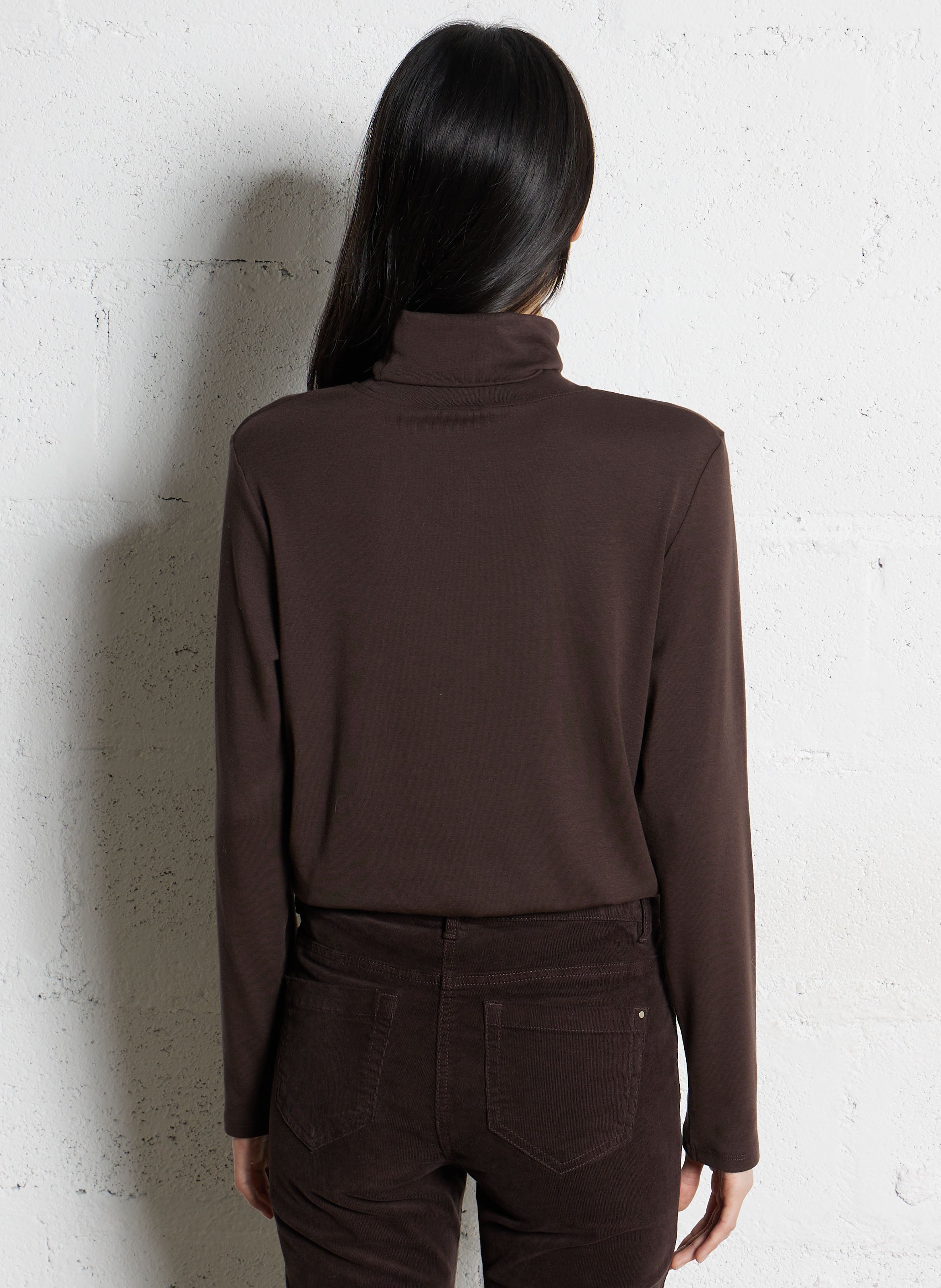 Tee-shirt droit col roulé MAISON 123 Marron