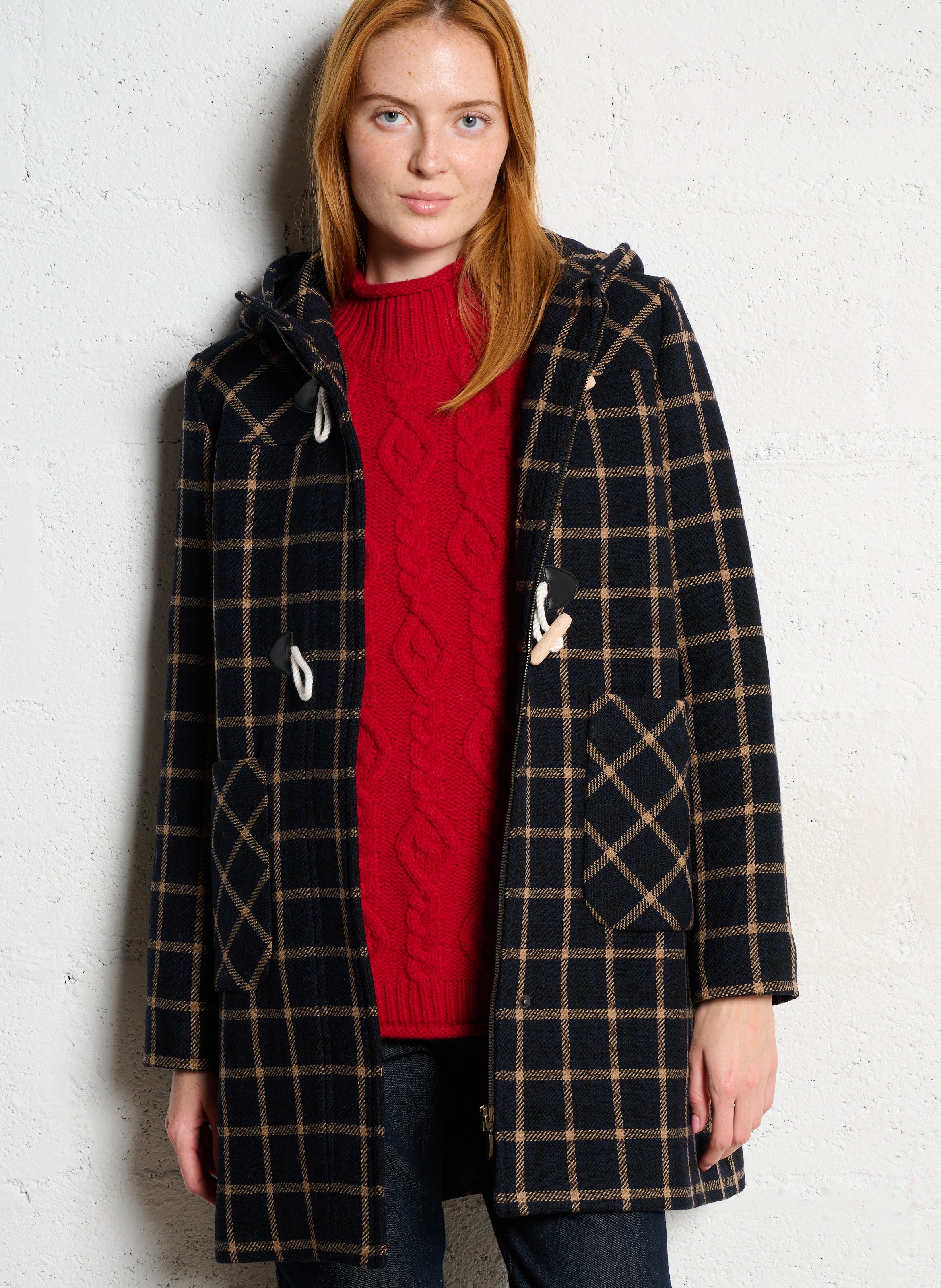 Manteau col montant en laine mélangée ARMOR LUX Bleu