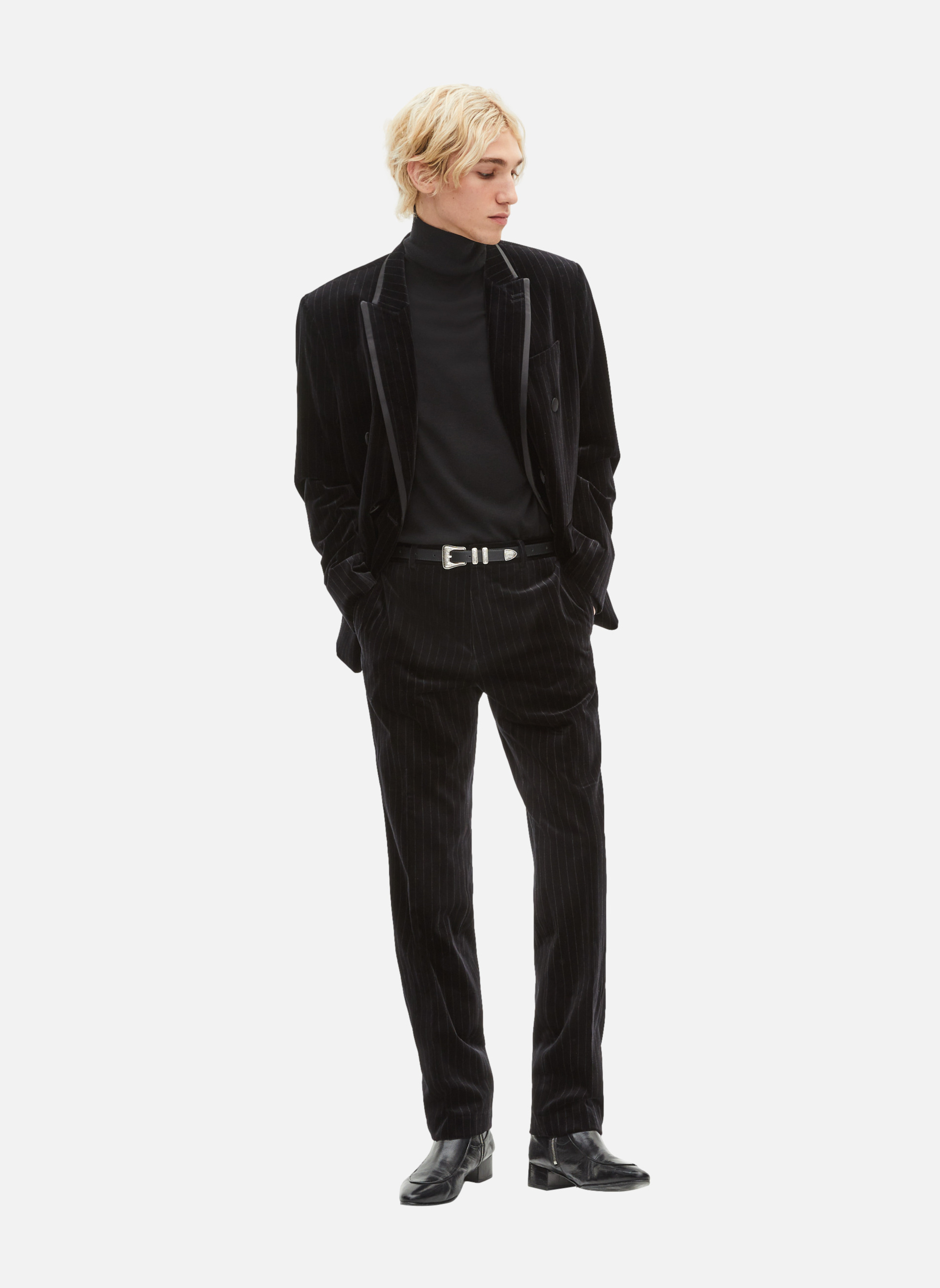 Straight velvet suit jacket THE KOOPLES Black