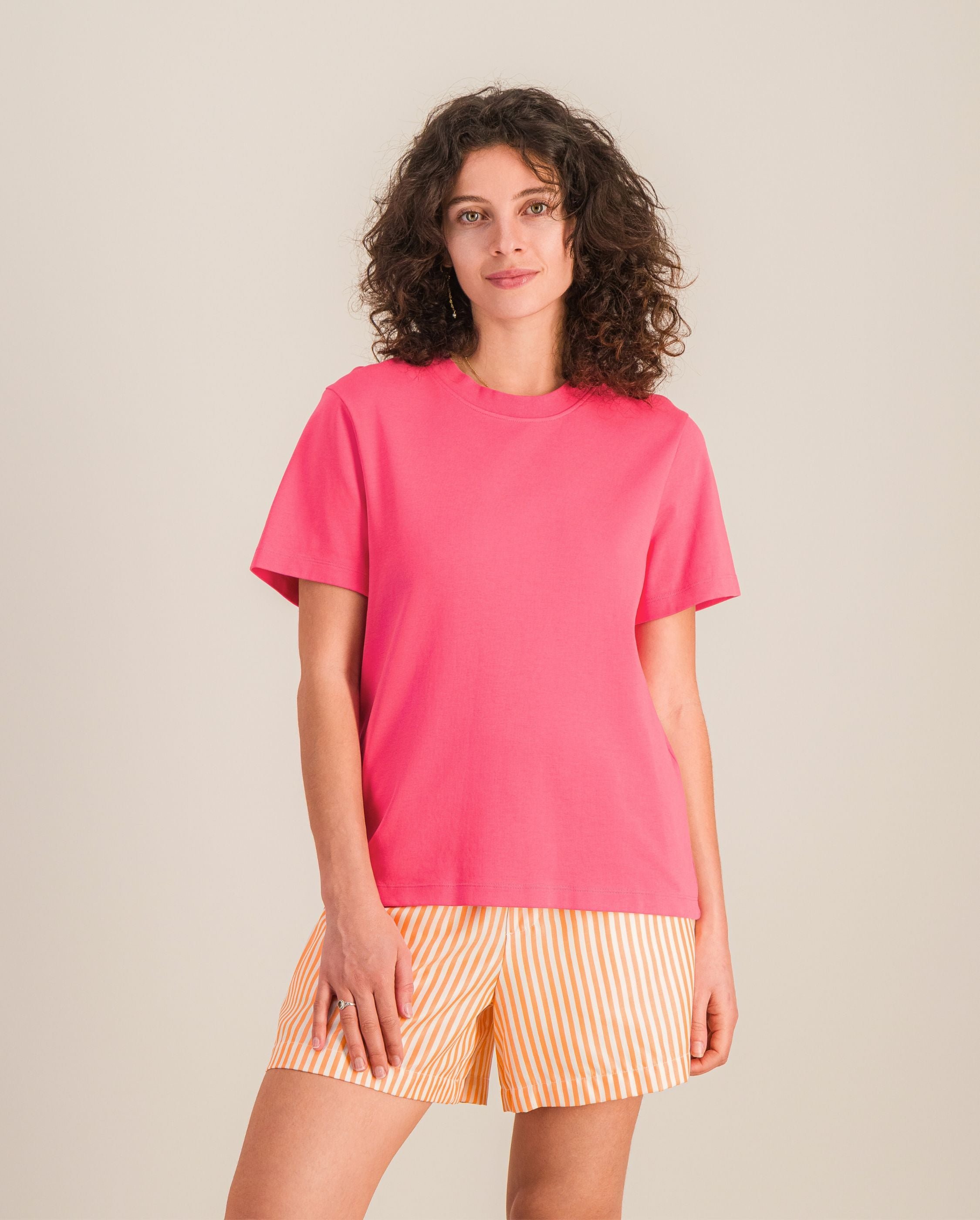 Women's organic cotton T-shirt, fuchsia ANGARDE Pink