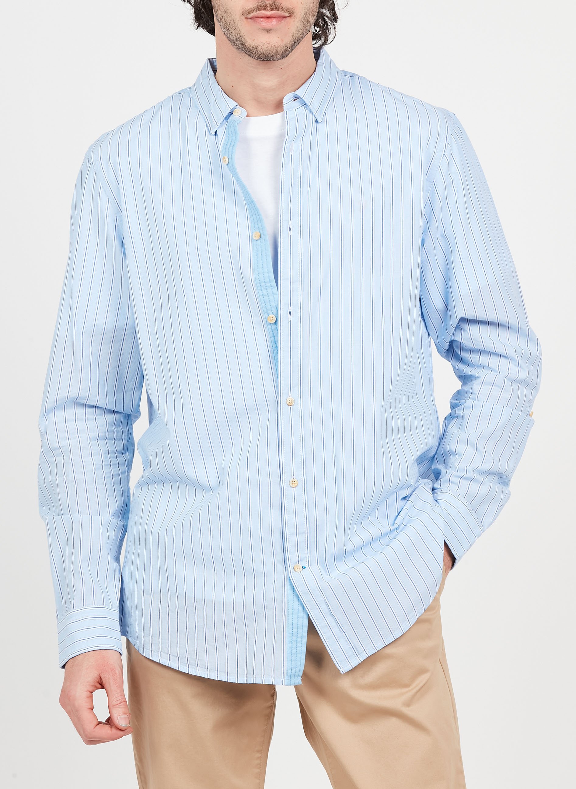 Regular-fit overhemd van biokatoen met klassieke kraag SCOTCH AND SODA Zwart