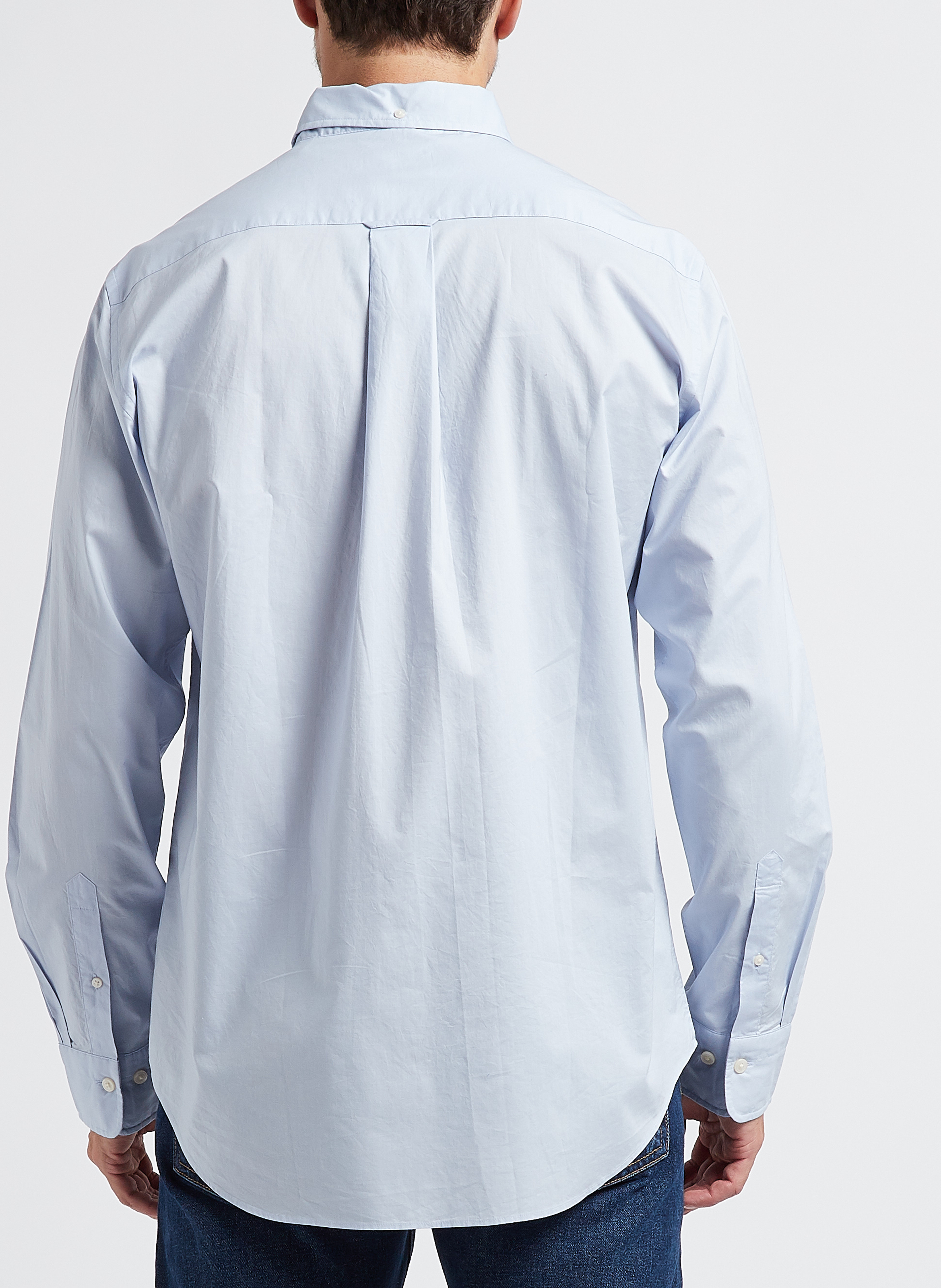 Straight-cut recycled cotton shirt with classic collar GANT Blue