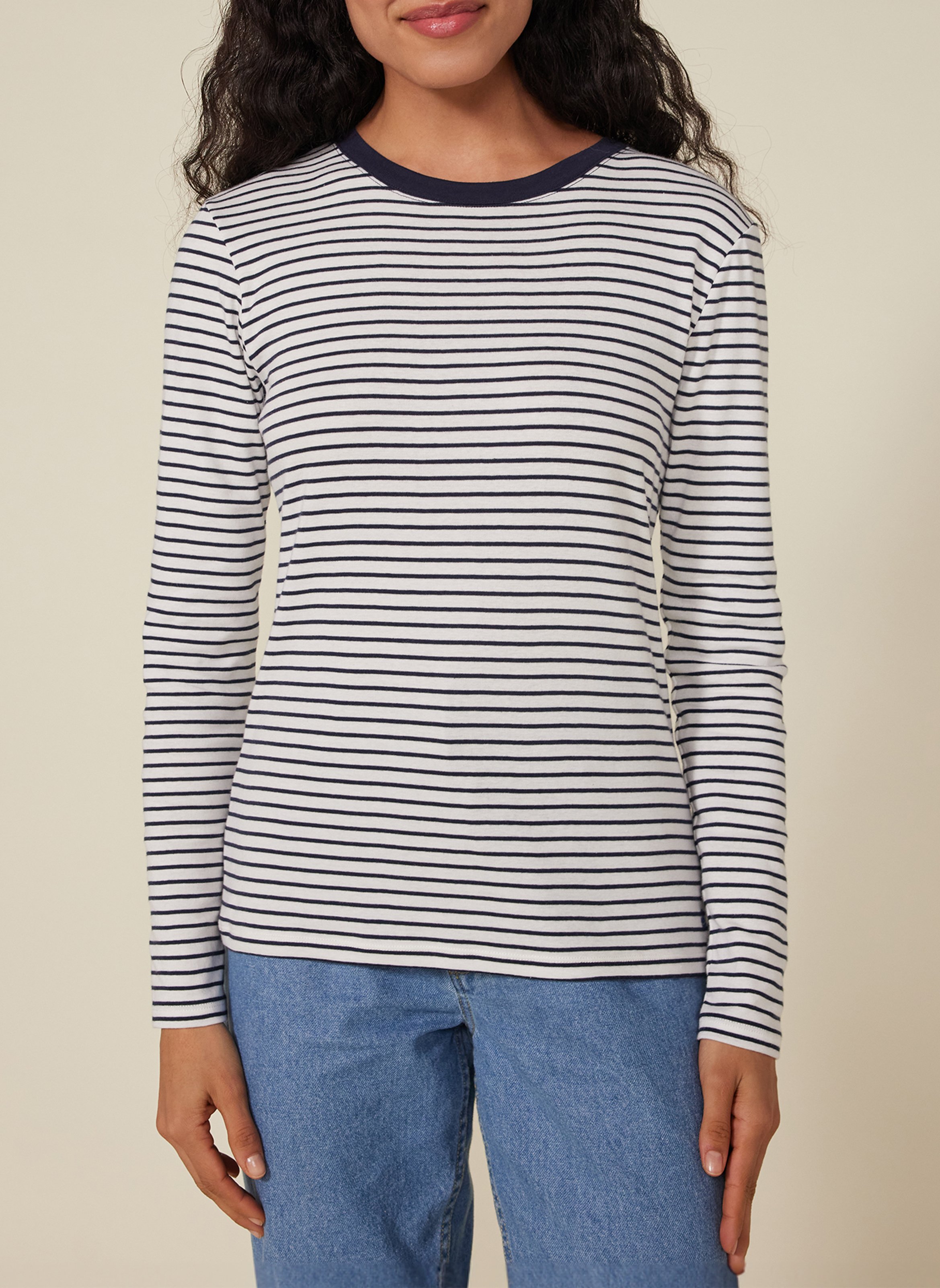 Recht T-shirt met ronde hals en strepen PETIT BATEAU Veelkleurig