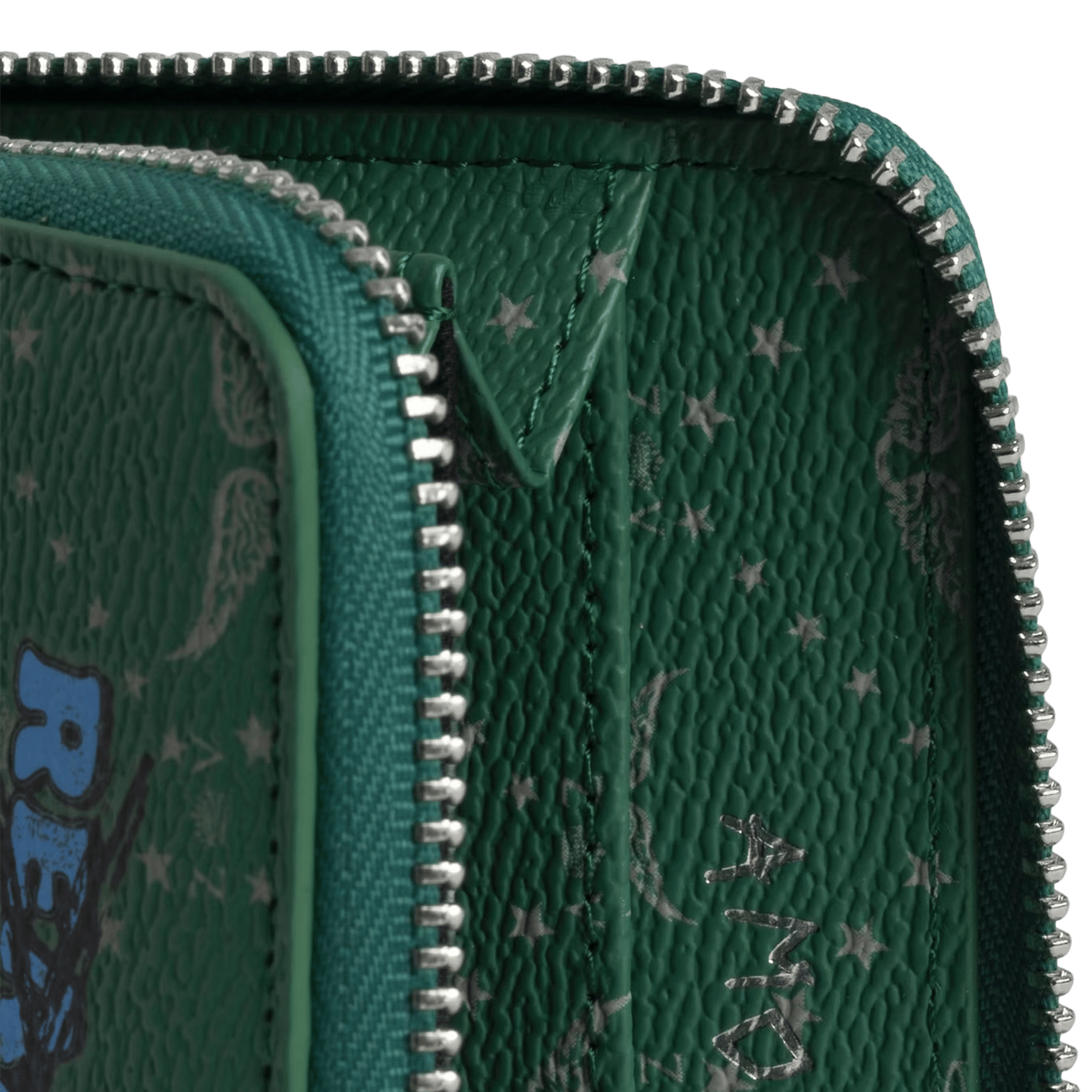 Glanzende, leren portemonnee met motief in reliëf ZADIG&VOLTAIRE Groen