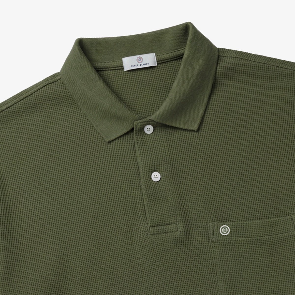 Short-sleeved waffle cotton polo SERGE BLANCO Green