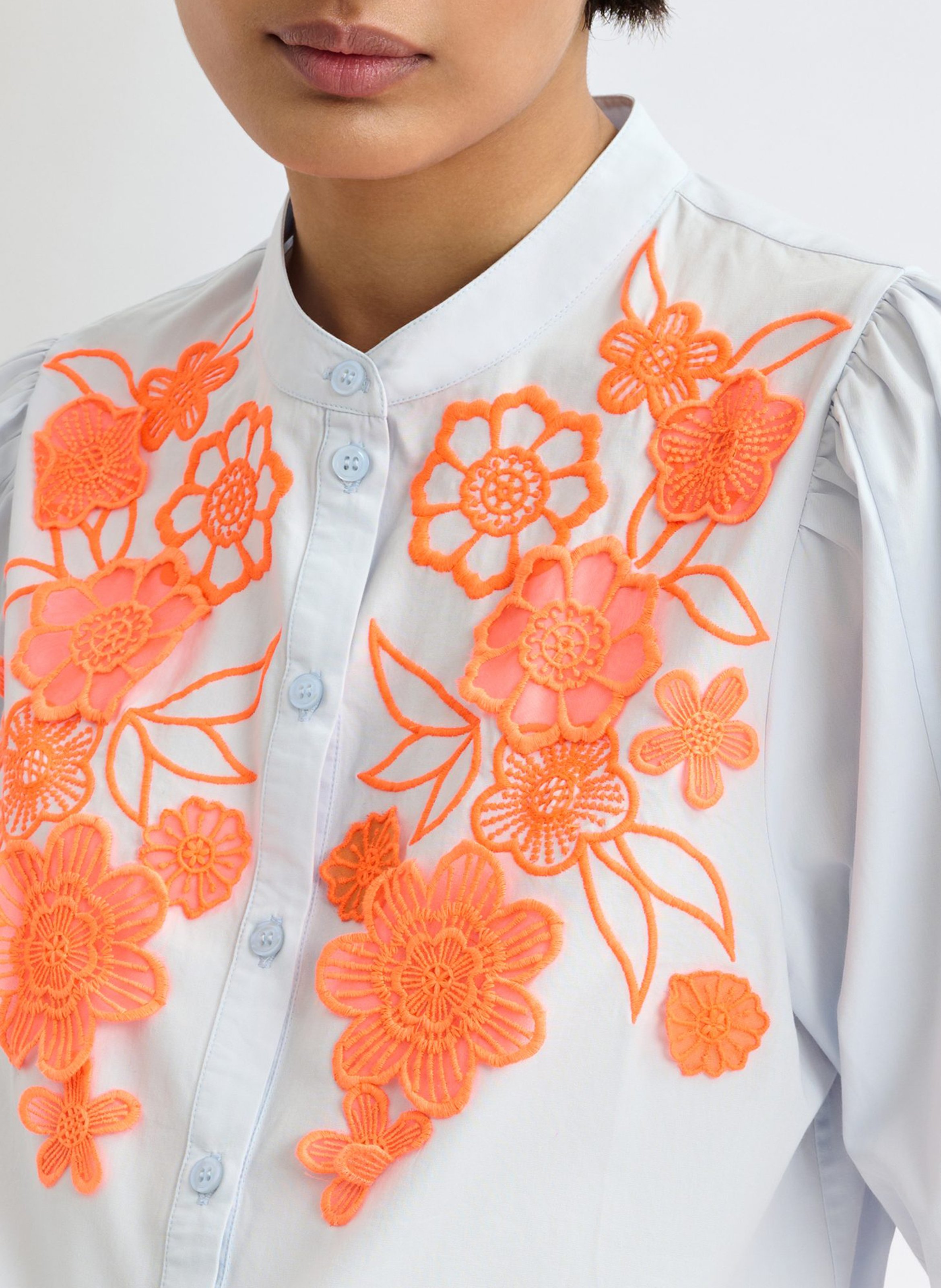 Baumwollbluse mit Rundhalsausschnitt ESSENTIEL ANTWERP Blau