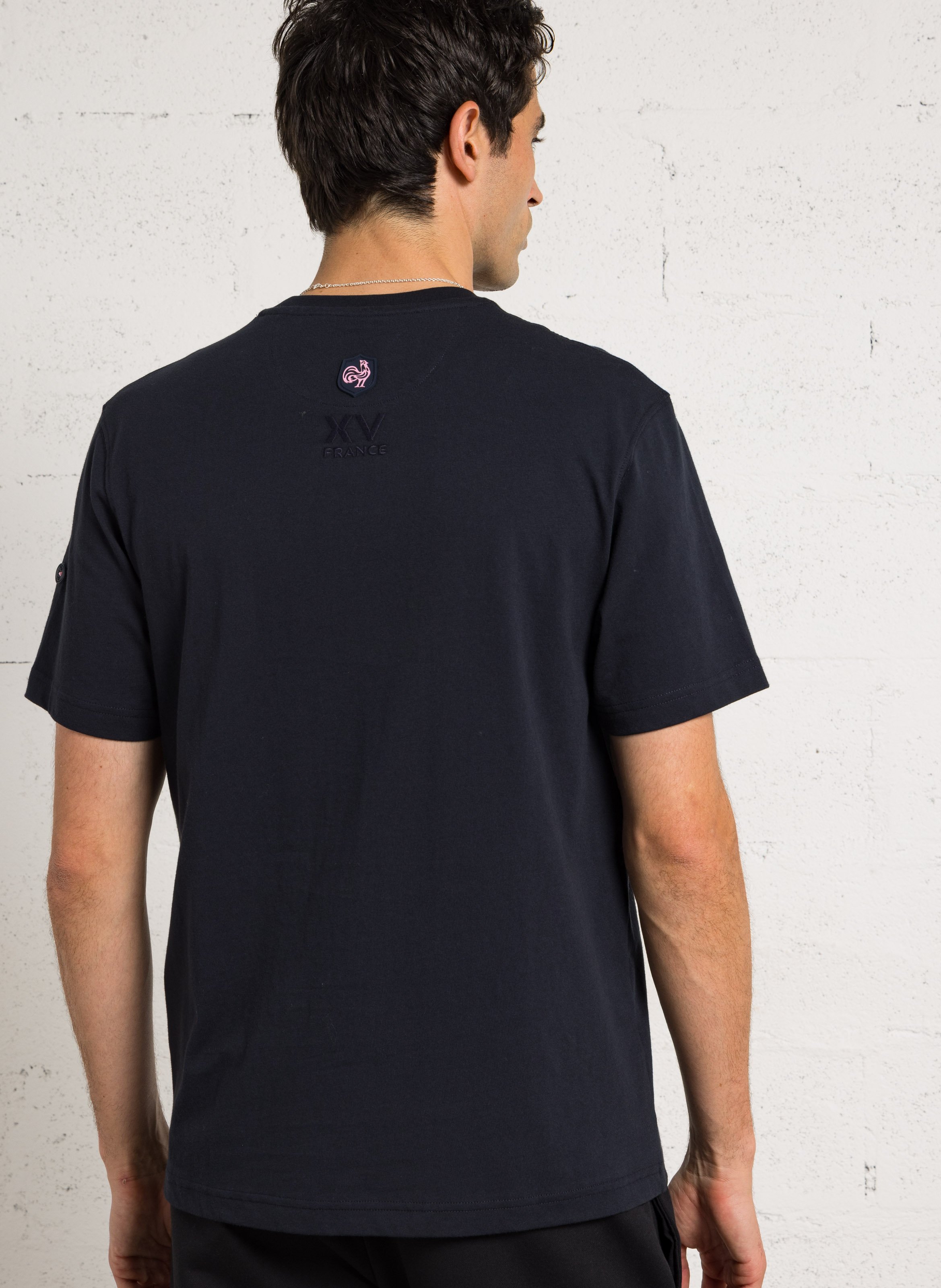 Tee-shirt droit col rond sérigraphié en coton EDEN PARK Bleu