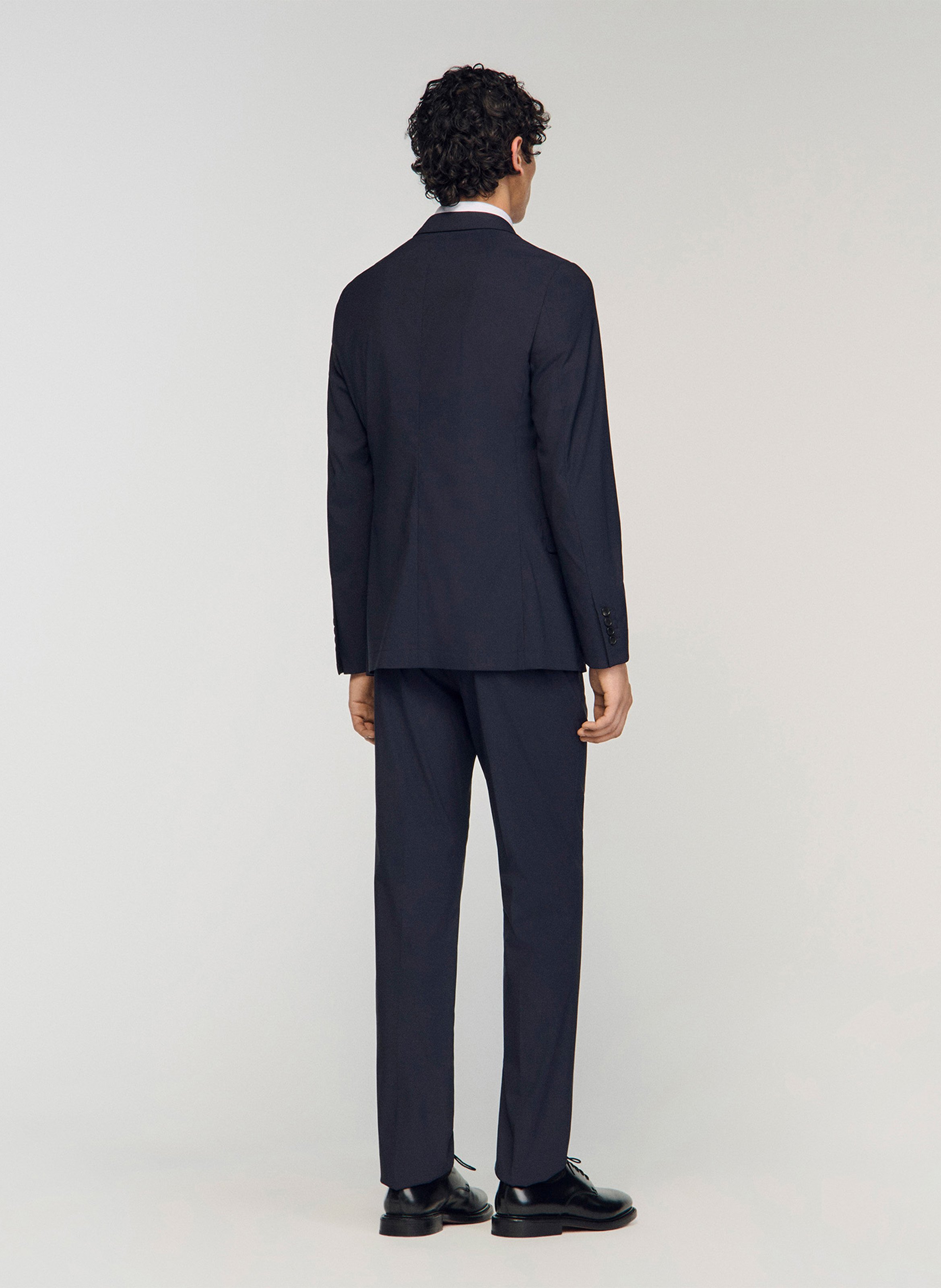 Veste de costume droite en laine mélangée SANDRO Blauw