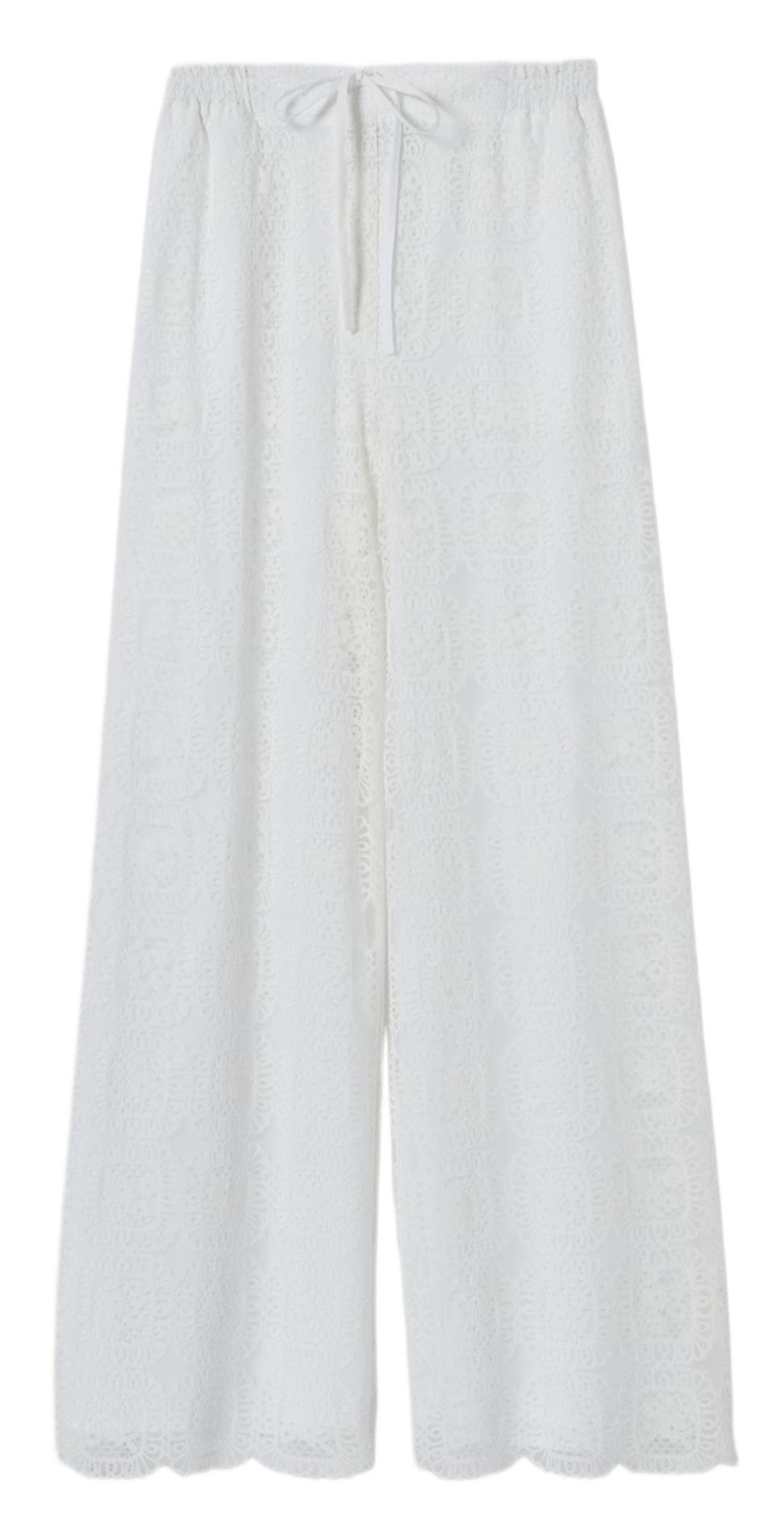 Pantalon large en dentelle CLAUDIE PIERLOT Blanc